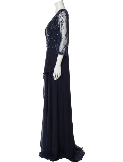 MGNY V-Neck Long Dress