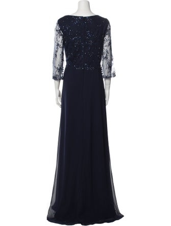 MGNY V-Neck Long Dress