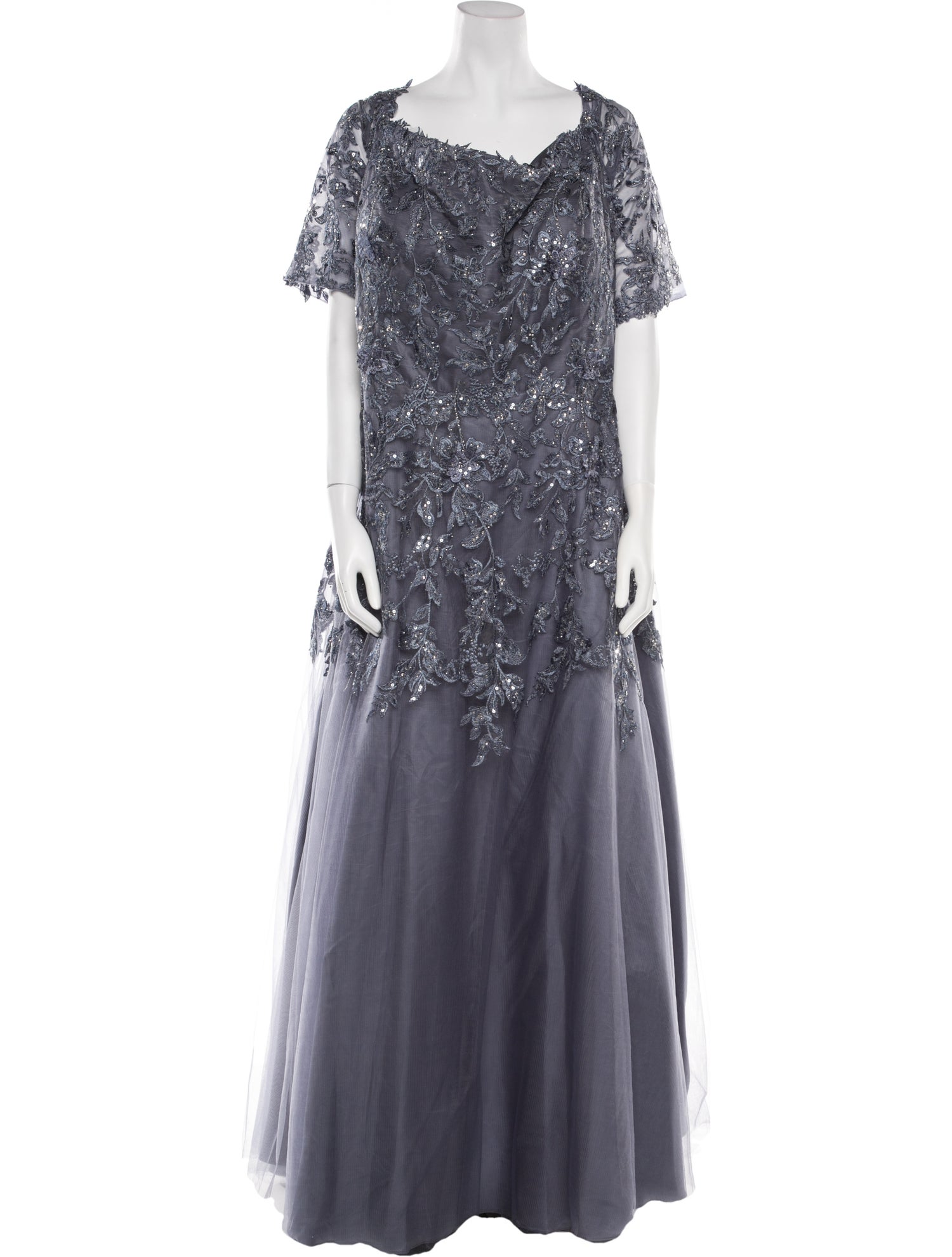 MGNY Cowl Neck Long Dress