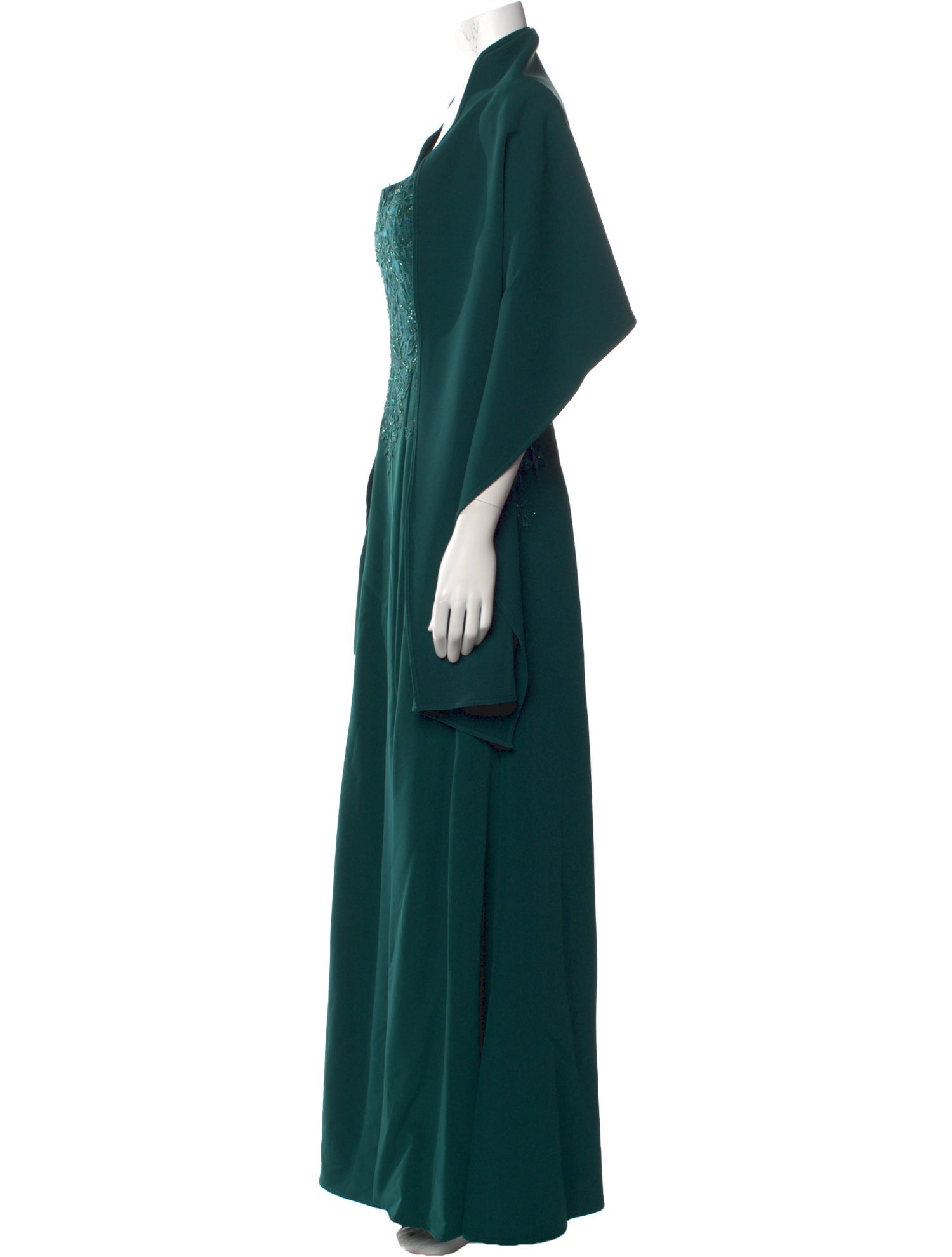 MGNY Square Neckline Long Dress