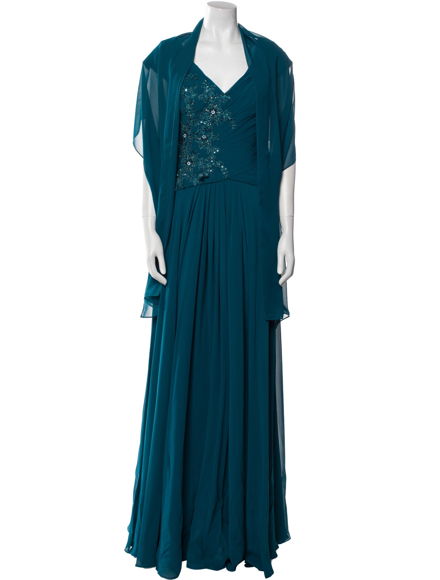 MGNY V-Neck Long Dress