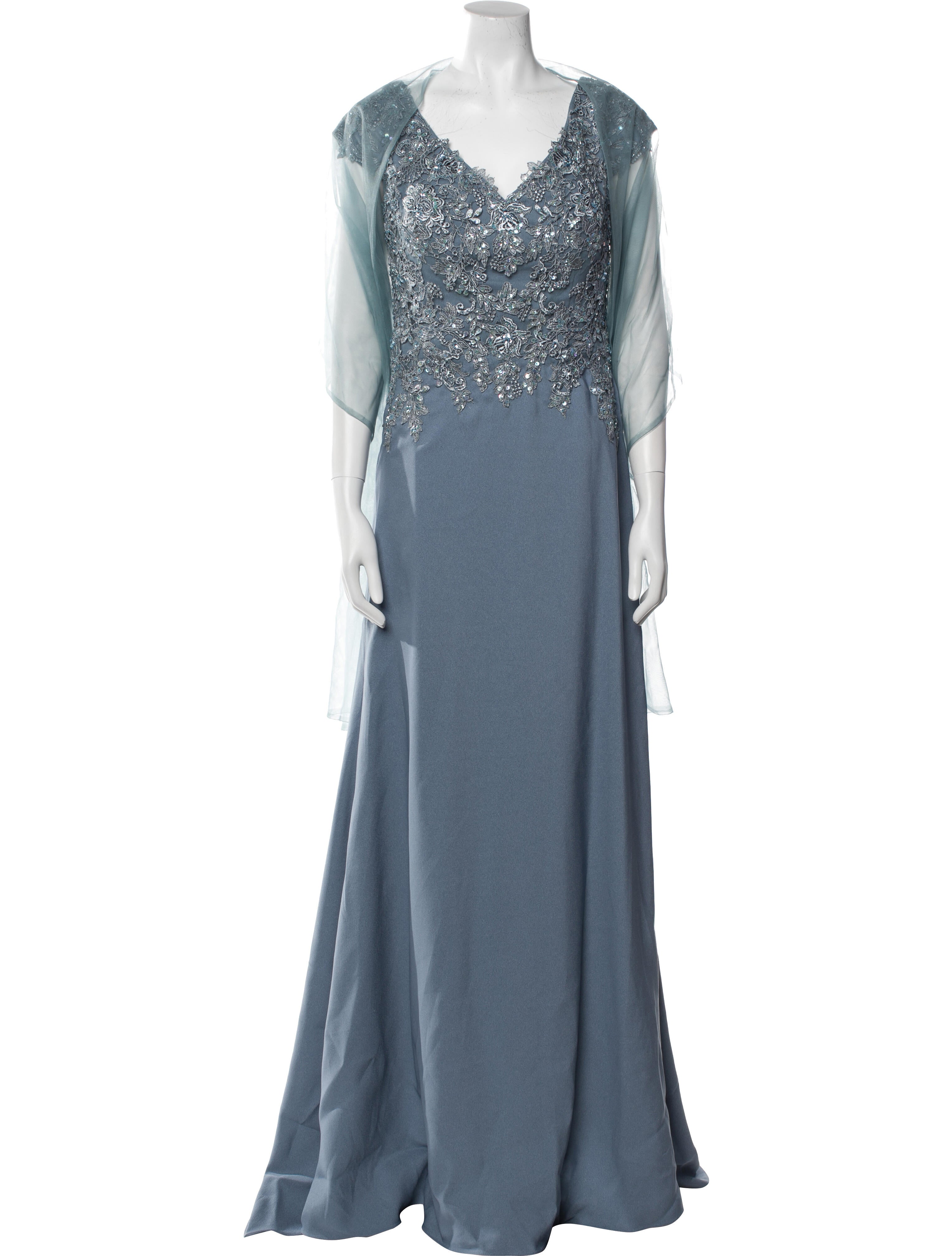 MGNY V-Neck Long Dress