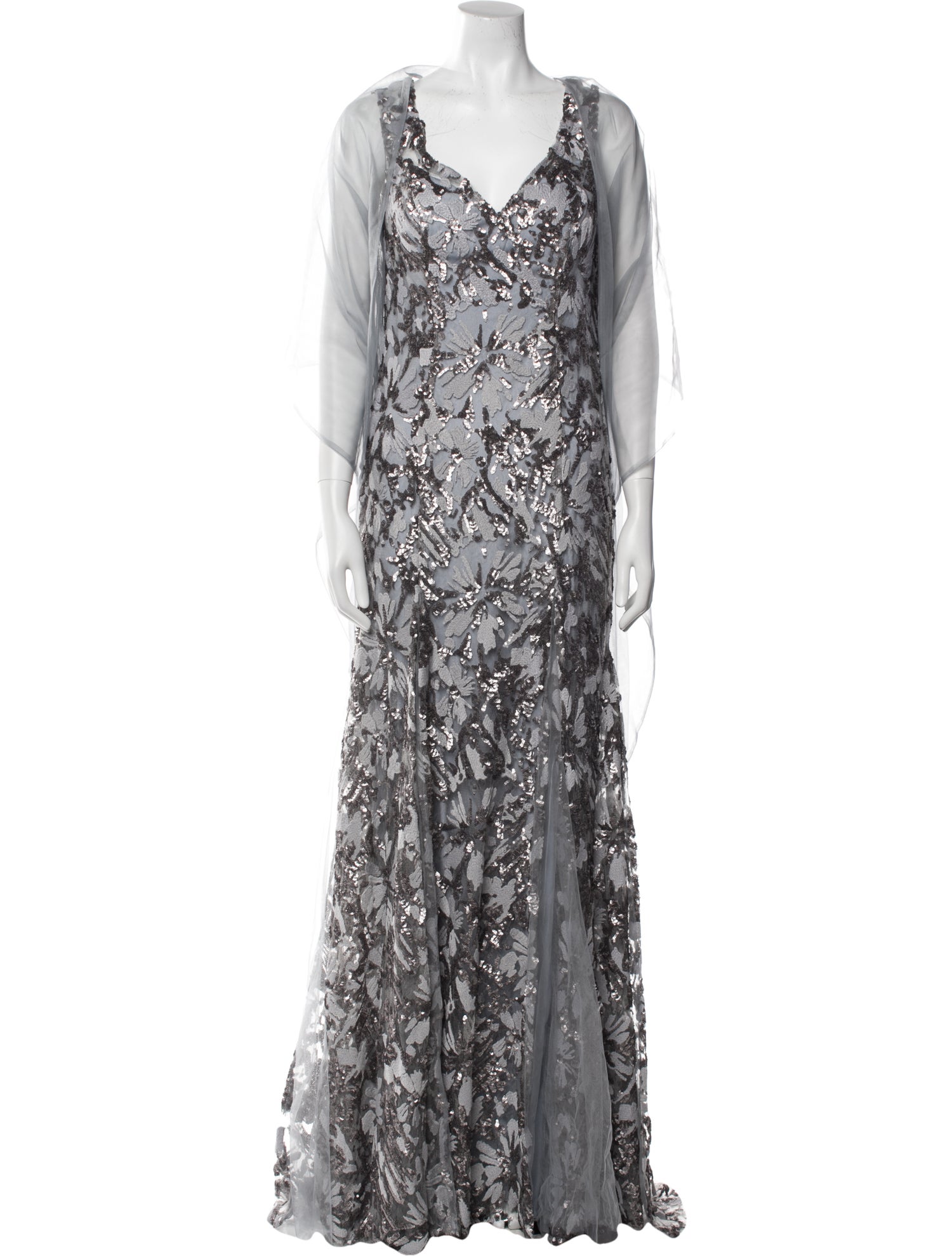 MGNY Printed Long Dress