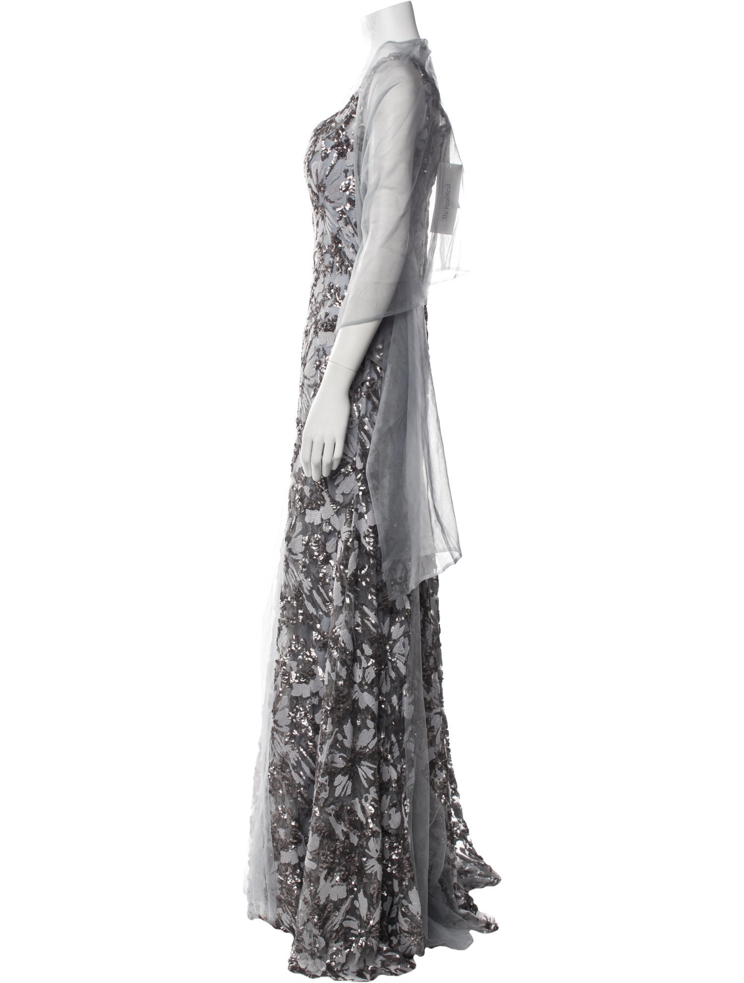 MGNY Printed Long Dress