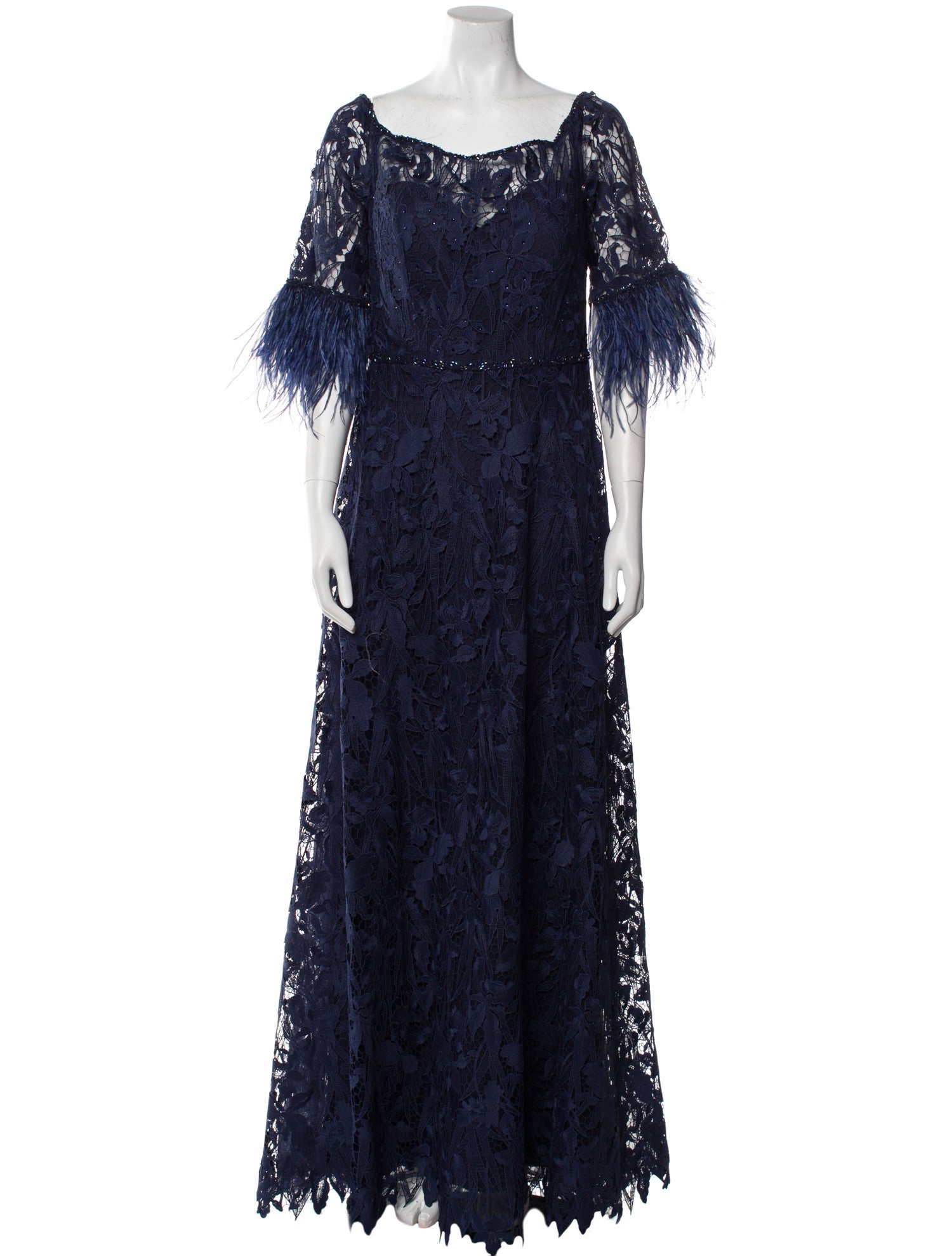 MGNY Lace Pattern Long Dress