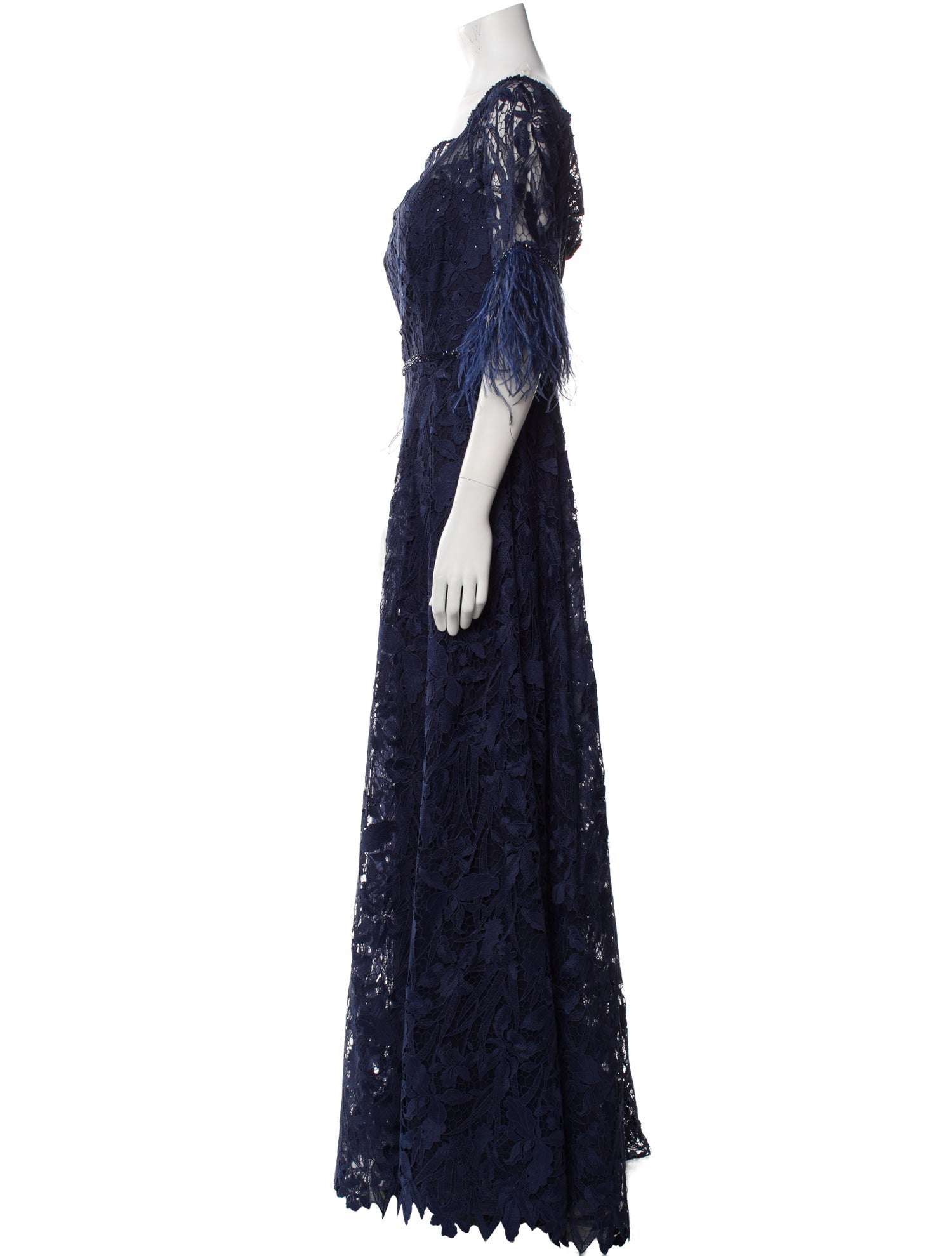 MGNY Lace Pattern Long Dress