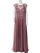 MGNY Scoop Neck Long Dress