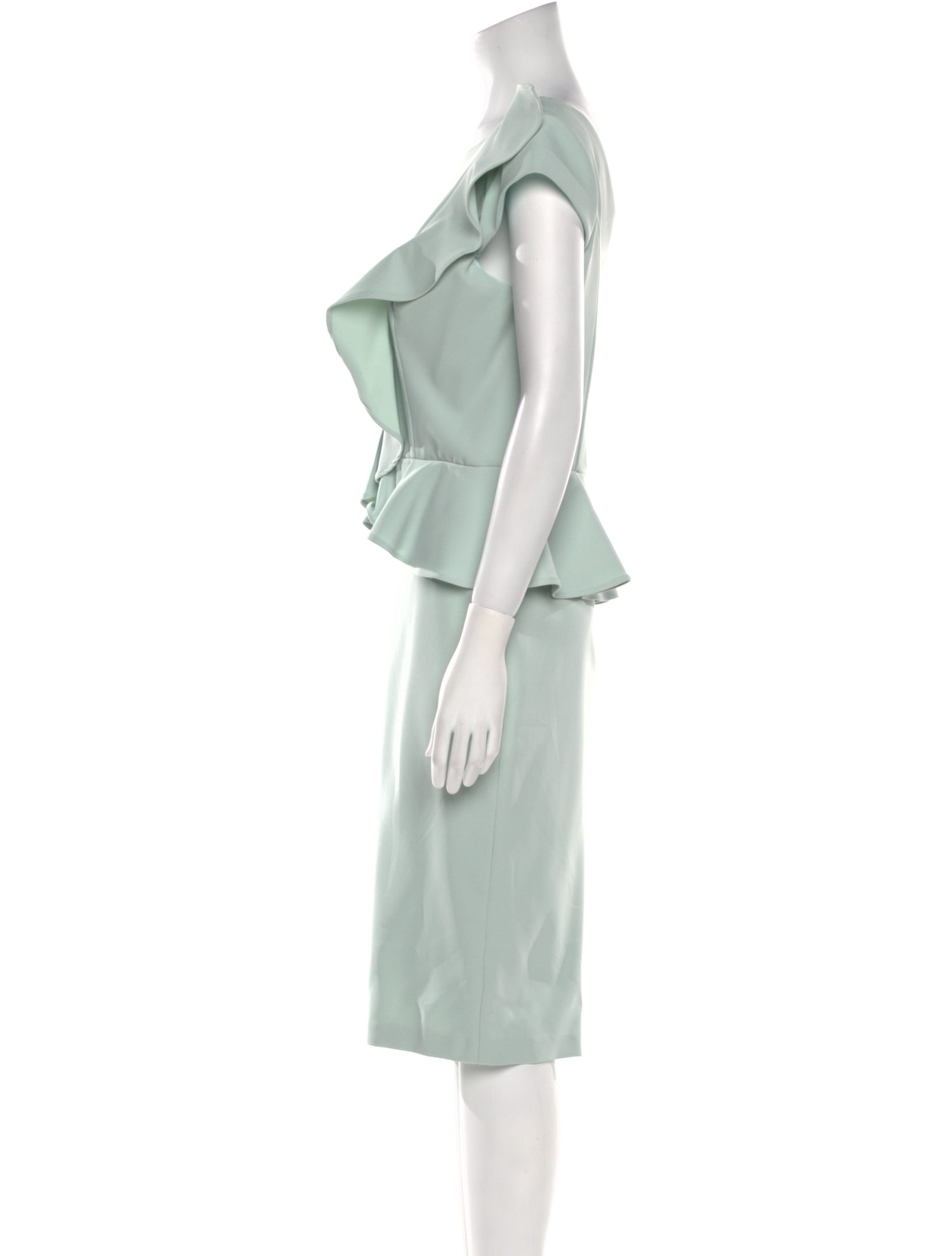 MGNY Bateau Neckline Midi Length Dress