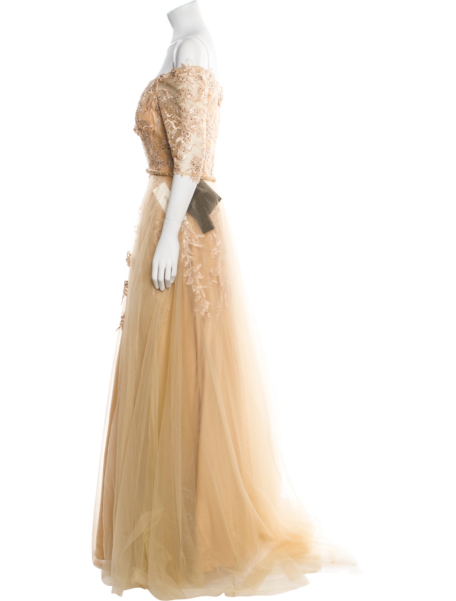 MGNY Off-The-Shoulder Long Dress w/ Tags