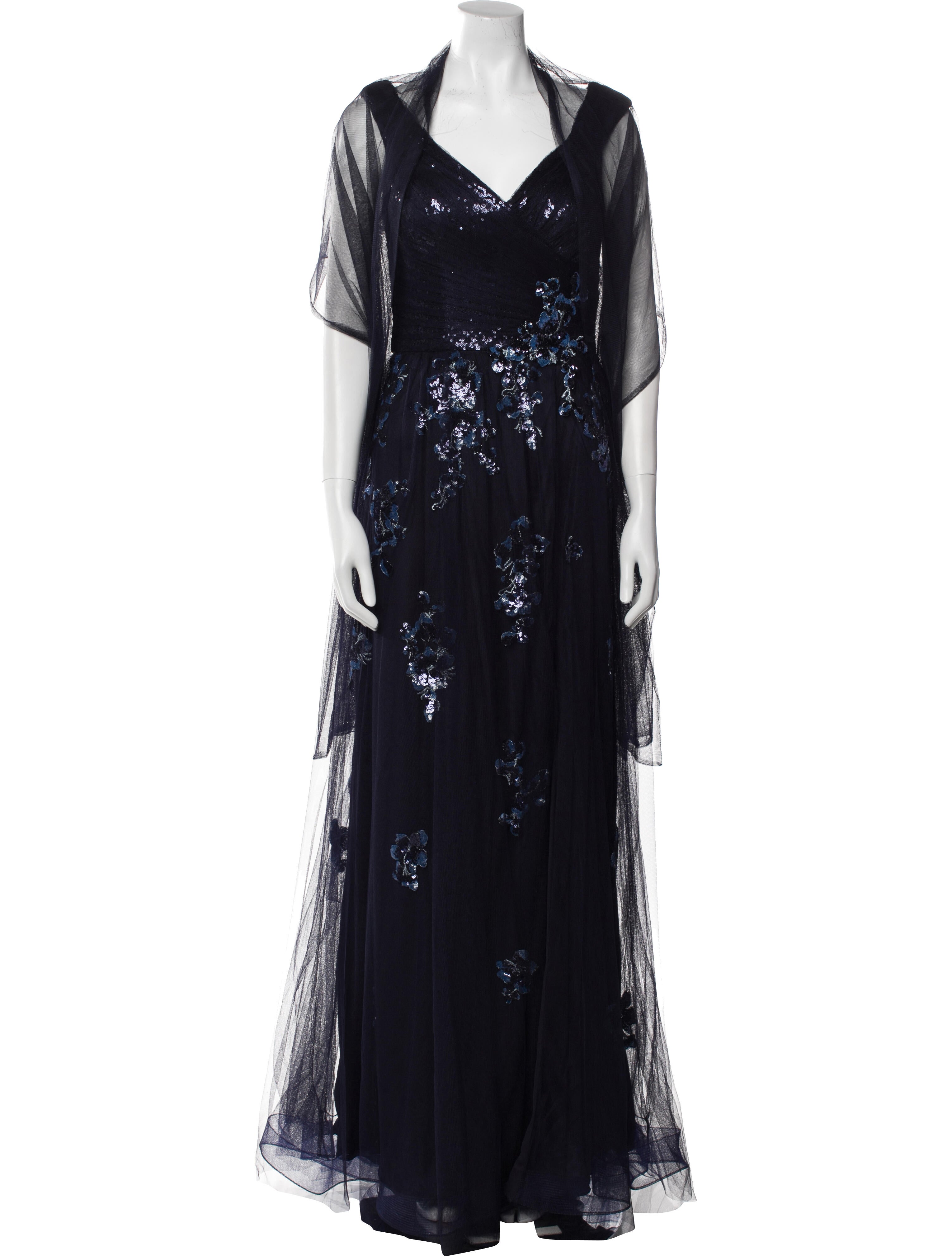 MGNY V-Neck Long Dress