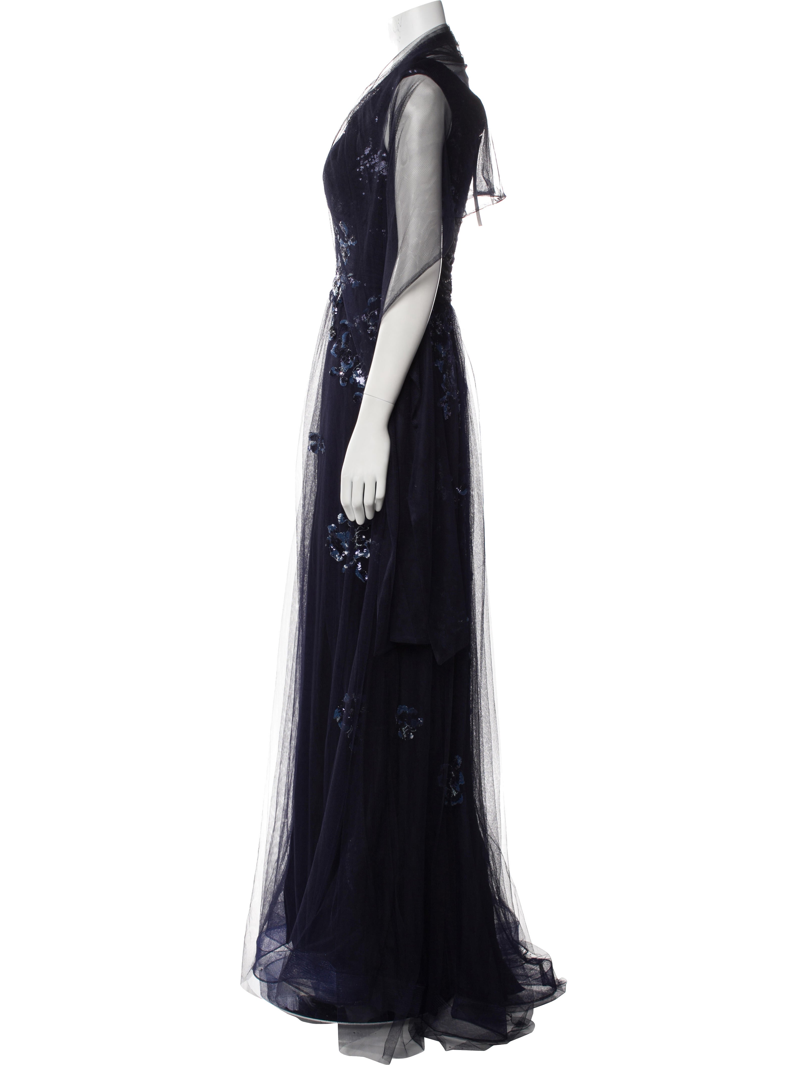MGNY V-Neck Long Dress