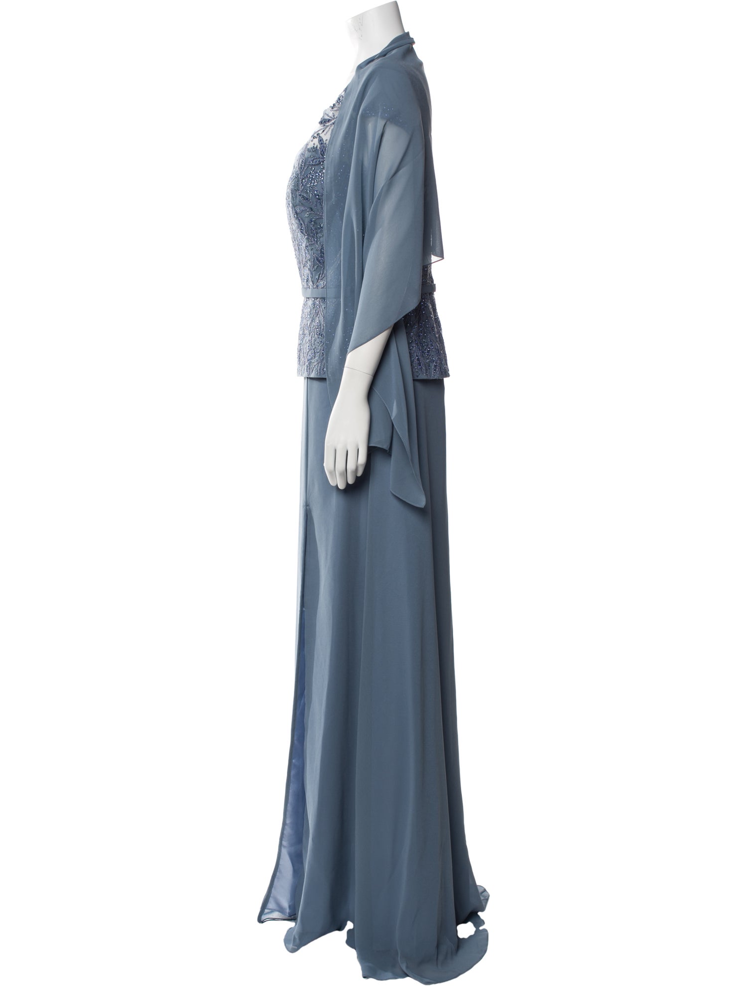 MGNY Crew Neck Long Dress