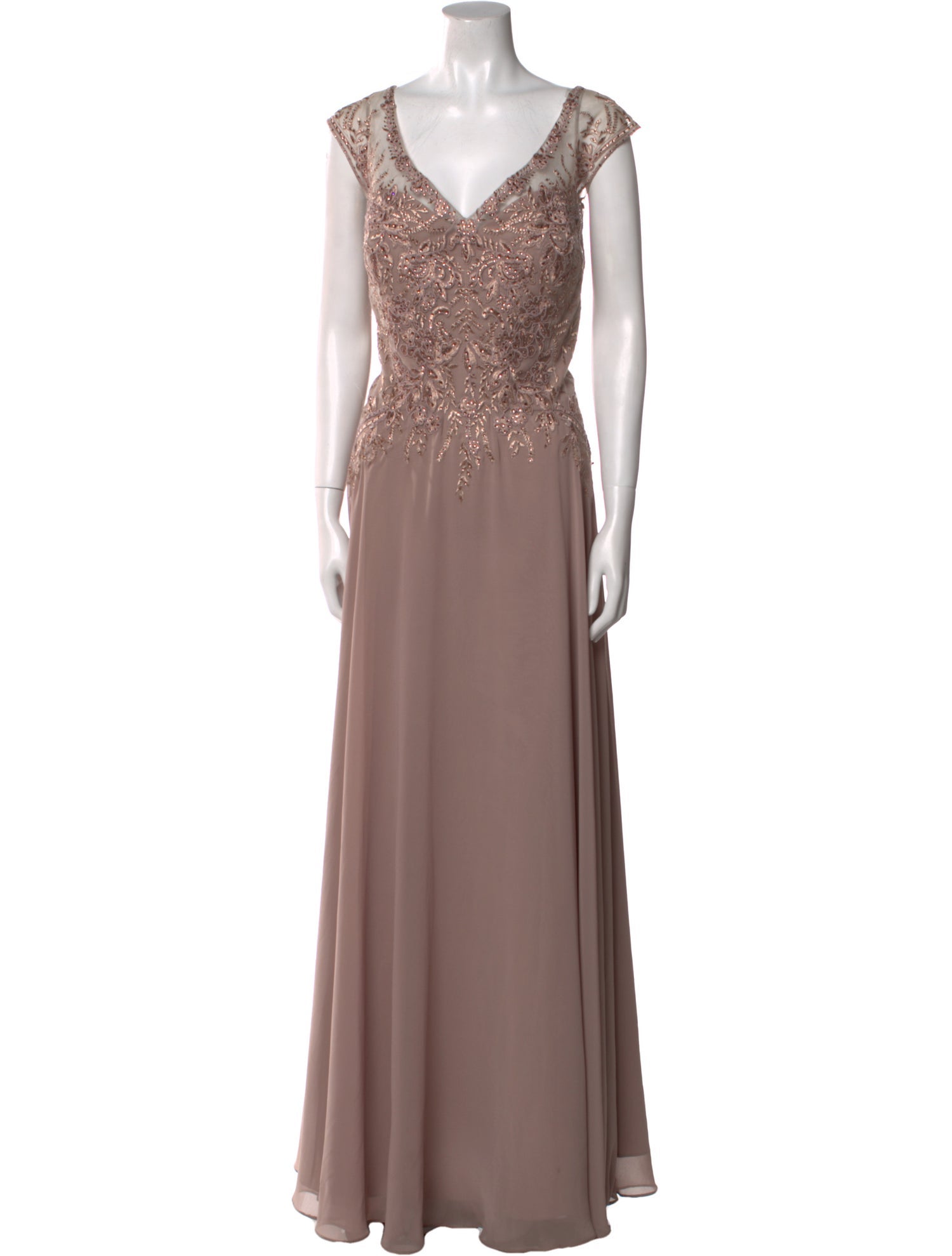 MGNY V-Neck Long Dress