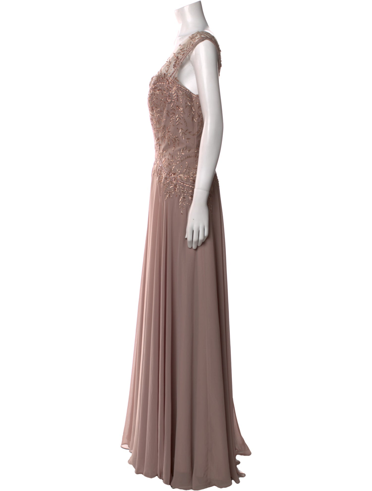 MGNY V-Neck Long Dress