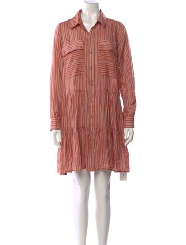 Pre-owned Magali Pascal Striped Mini Dress In Orange