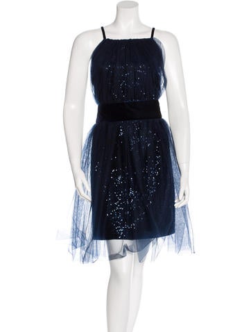 Marchesa Notte Embellished Mini Dress