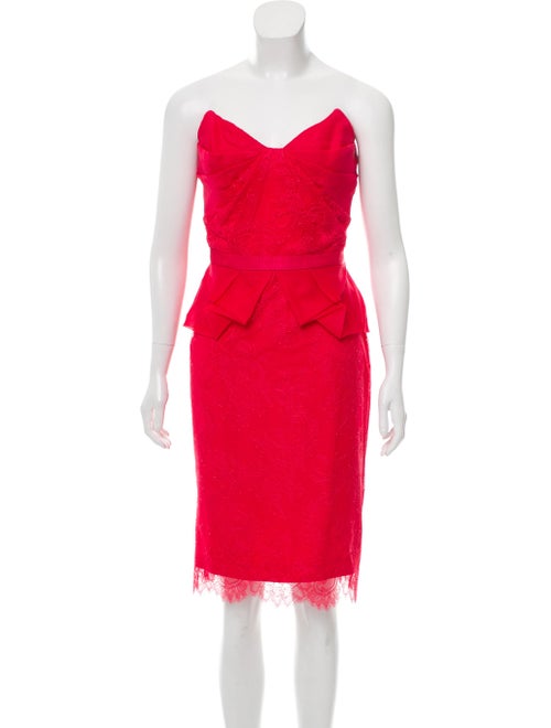 Marchesa Notte Lace Cocktail Dress