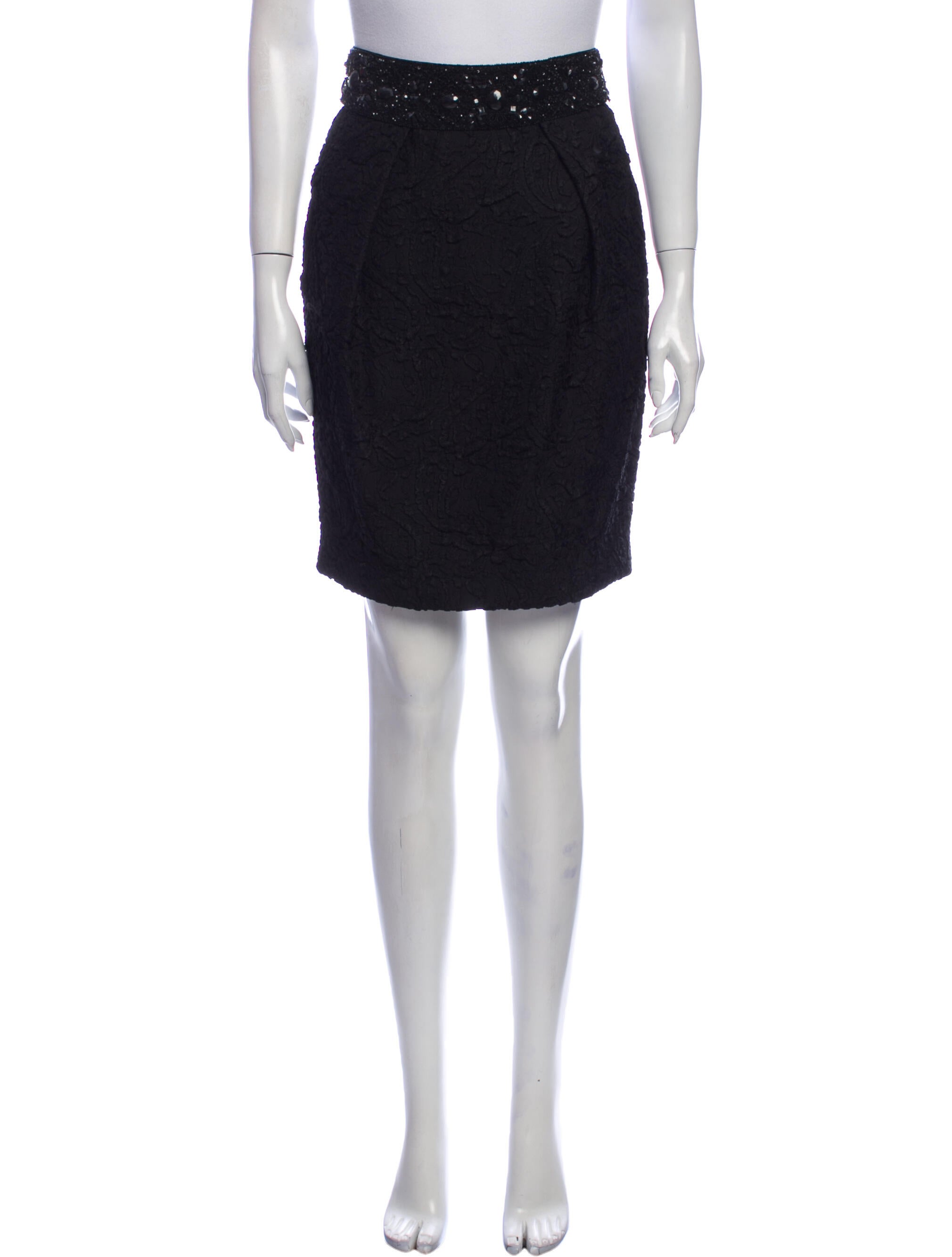 Marchesa Notte Sequin Embellishments Knee-Length Skirt