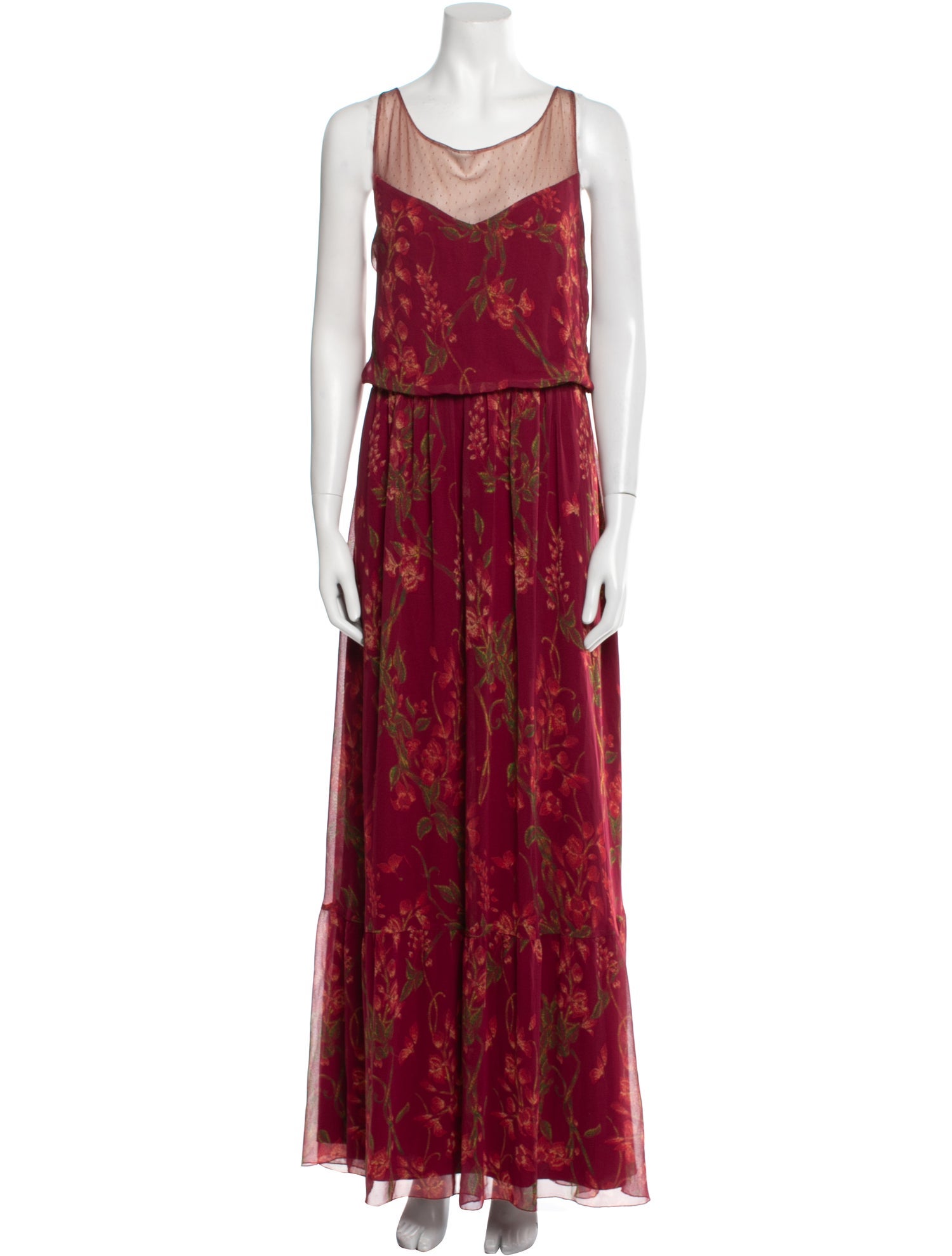 Marchesa Notte Floral Print Long Dress