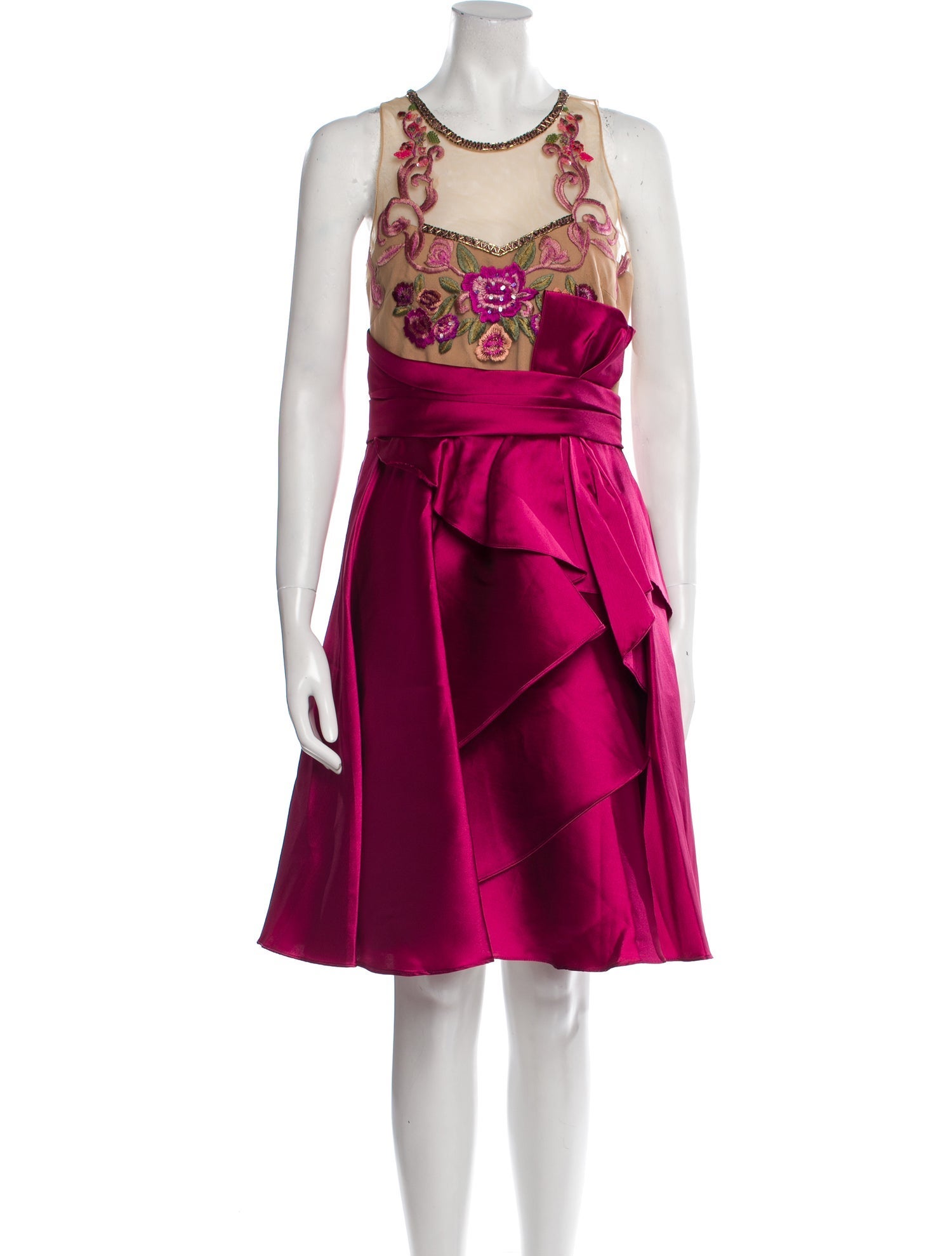 Marchesa Notte Scoop Neck Knee-Length Dress w/ Tags