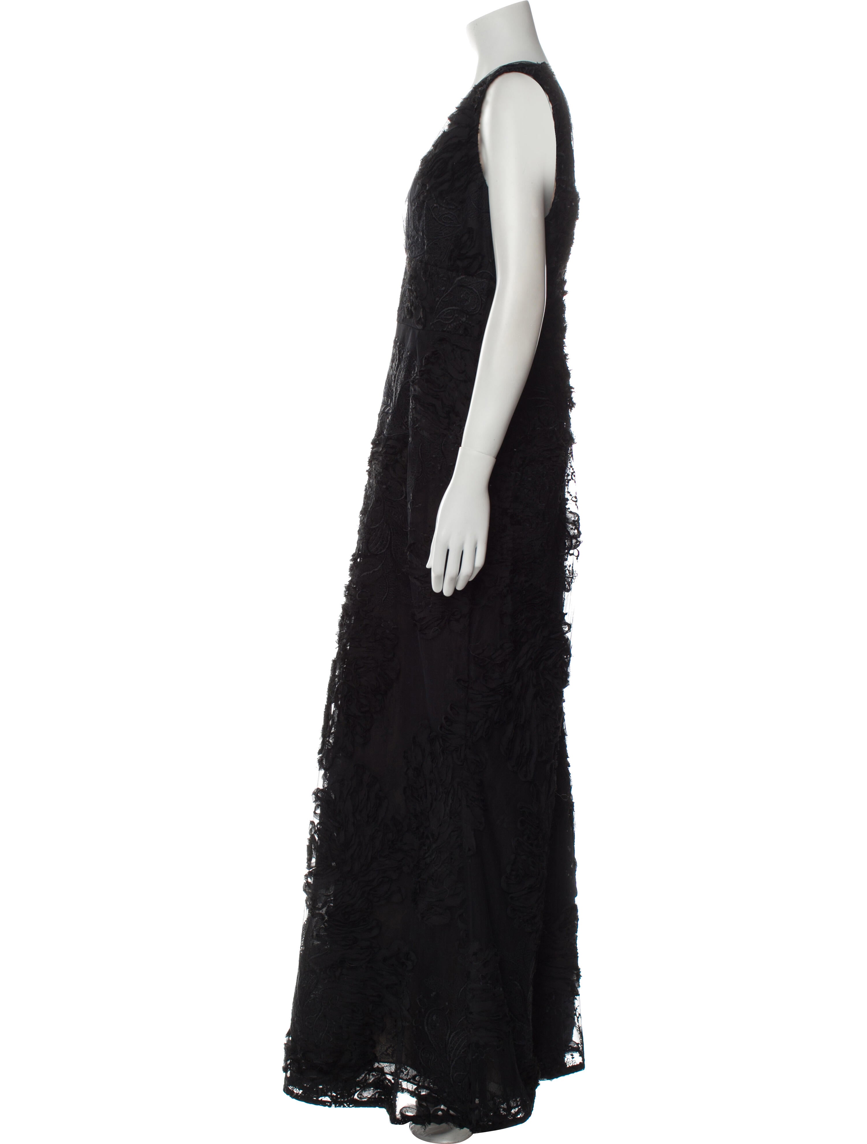 Marchesa Notte V-Neck Long Dress