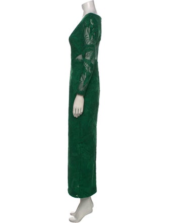 Marchesa Notte V-Neck Long Dress