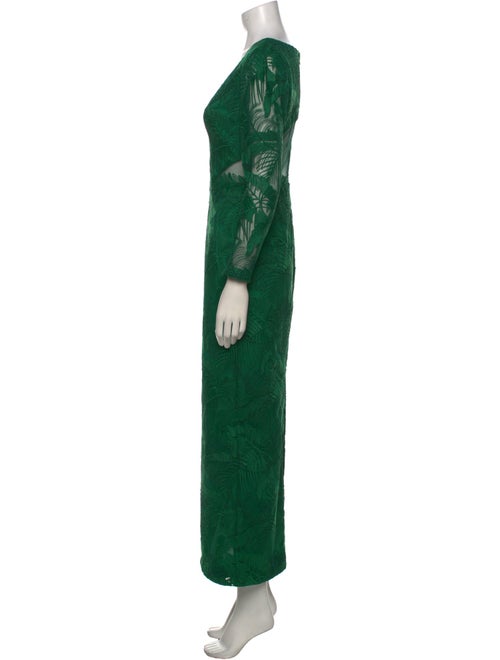 Marchesa Notte V-Neck Long Dress