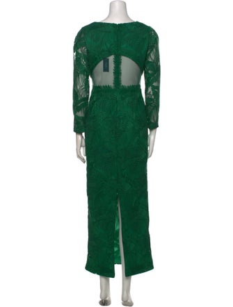 Marchesa Notte V-Neck Long Dress