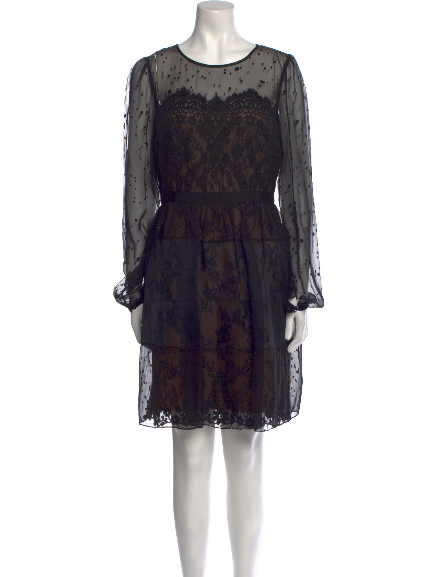 Marchesa Notte Lace Pattern Mini Dress - Black Dresses, Clothing - WMH34547  | The RealReal