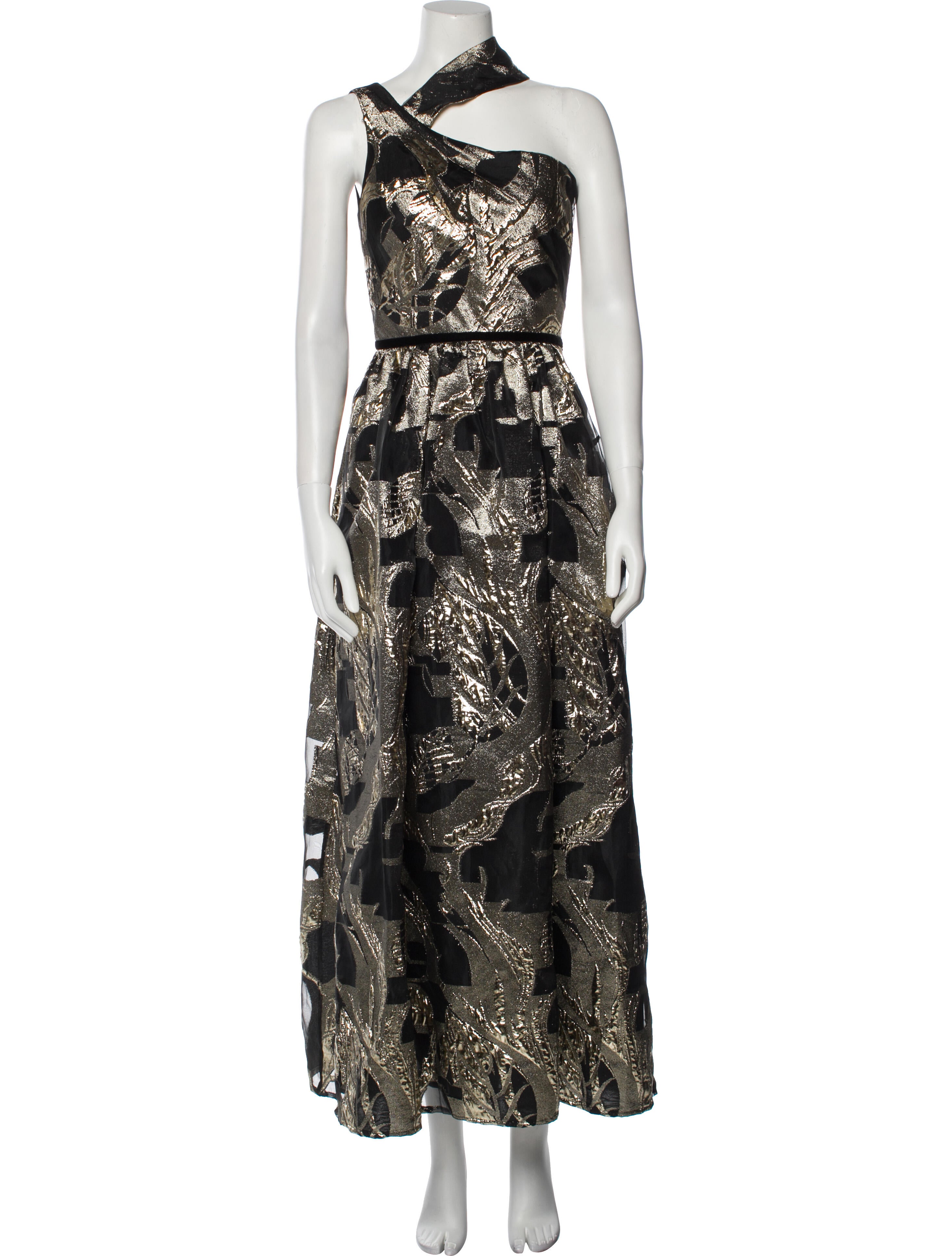 Marchesa Notte Printed Long Dress - Black Dresses, Clothing - WMH34896 |  The RealReal