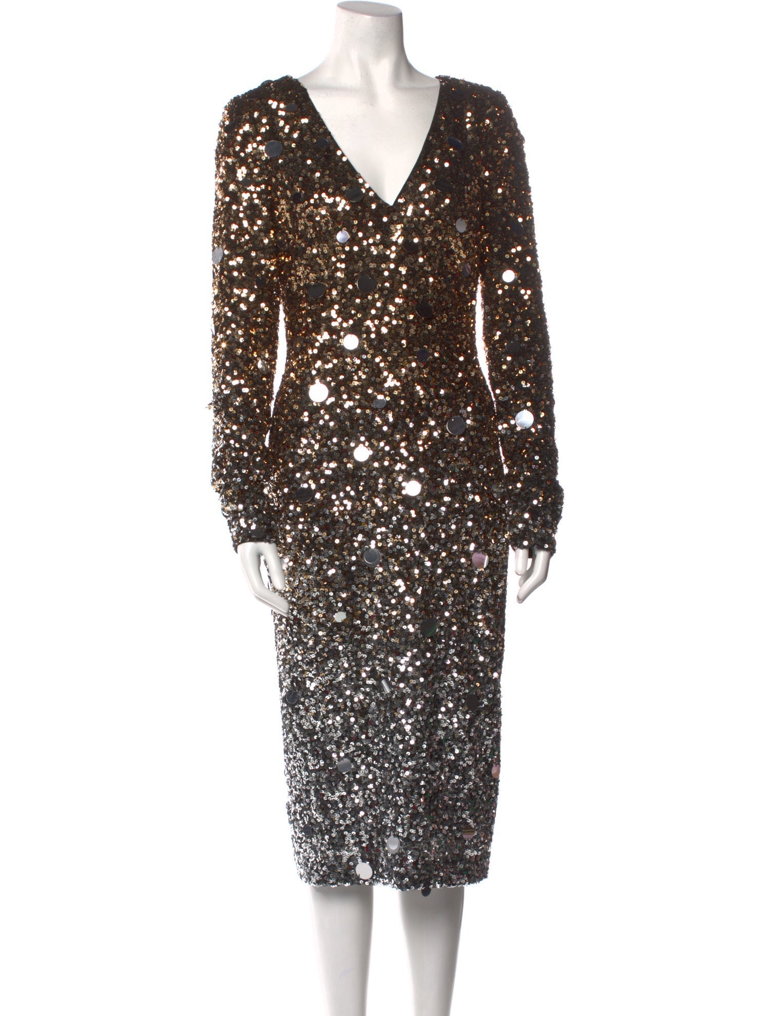 Marchesa Notte Plunge Neckline Midi Length Dress w/ Tags