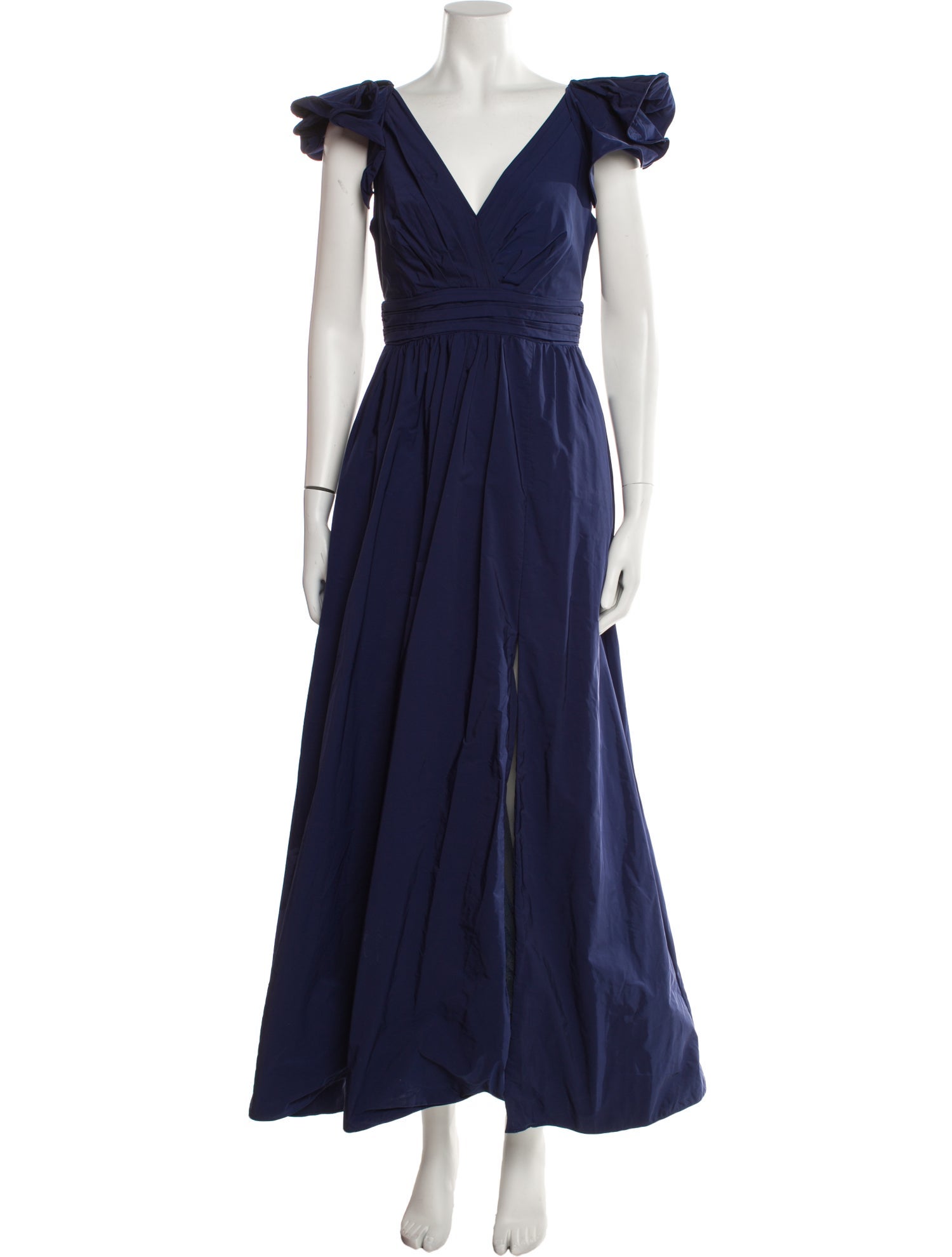 Marchesa Notte V-Neck Long Dress - Blue Dresses, Clothing - WMH35238 | The  RealReal