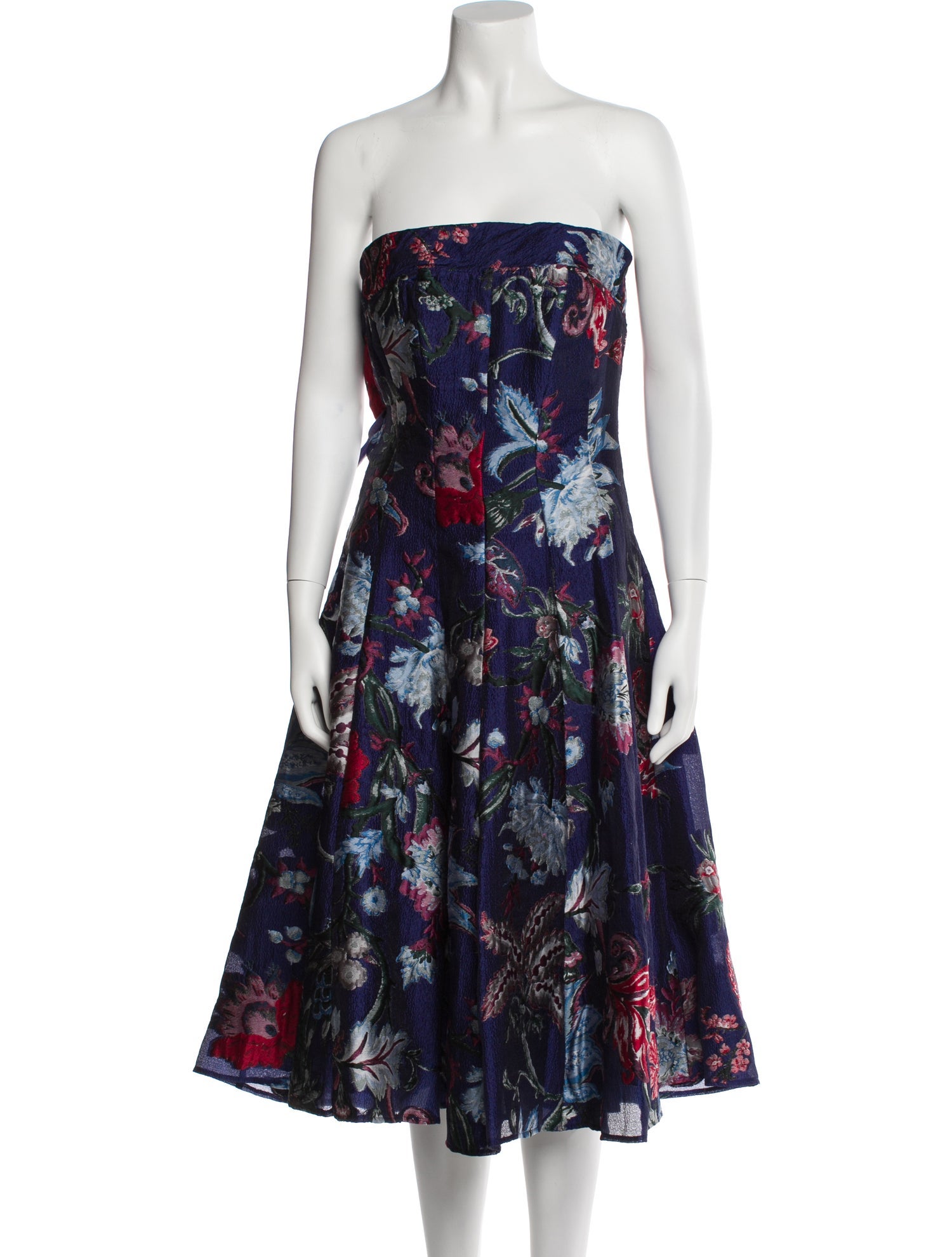 Marchesa Notte Floral Print Knee-Length Dress