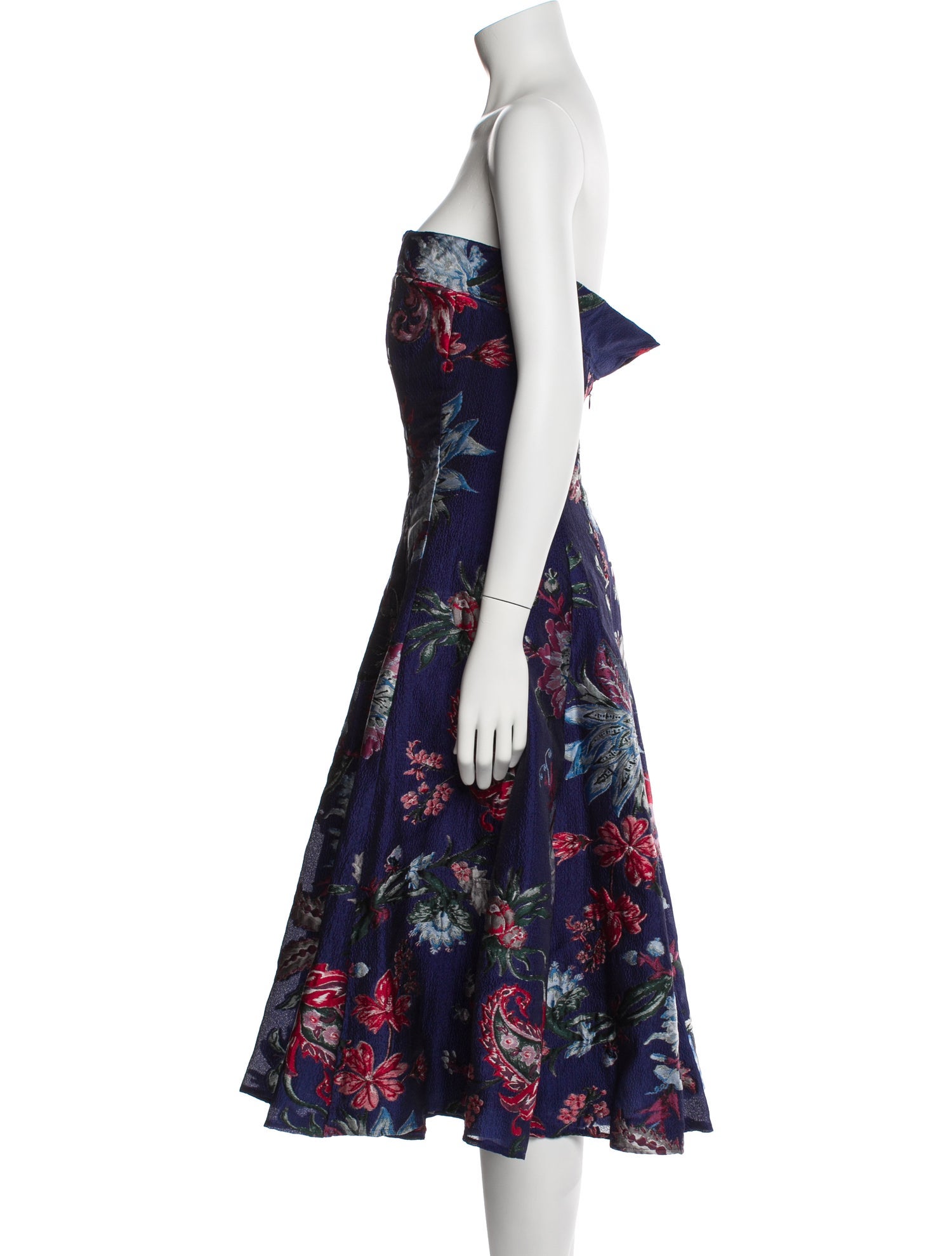 Marchesa Notte Floral Print Knee-Length Dress