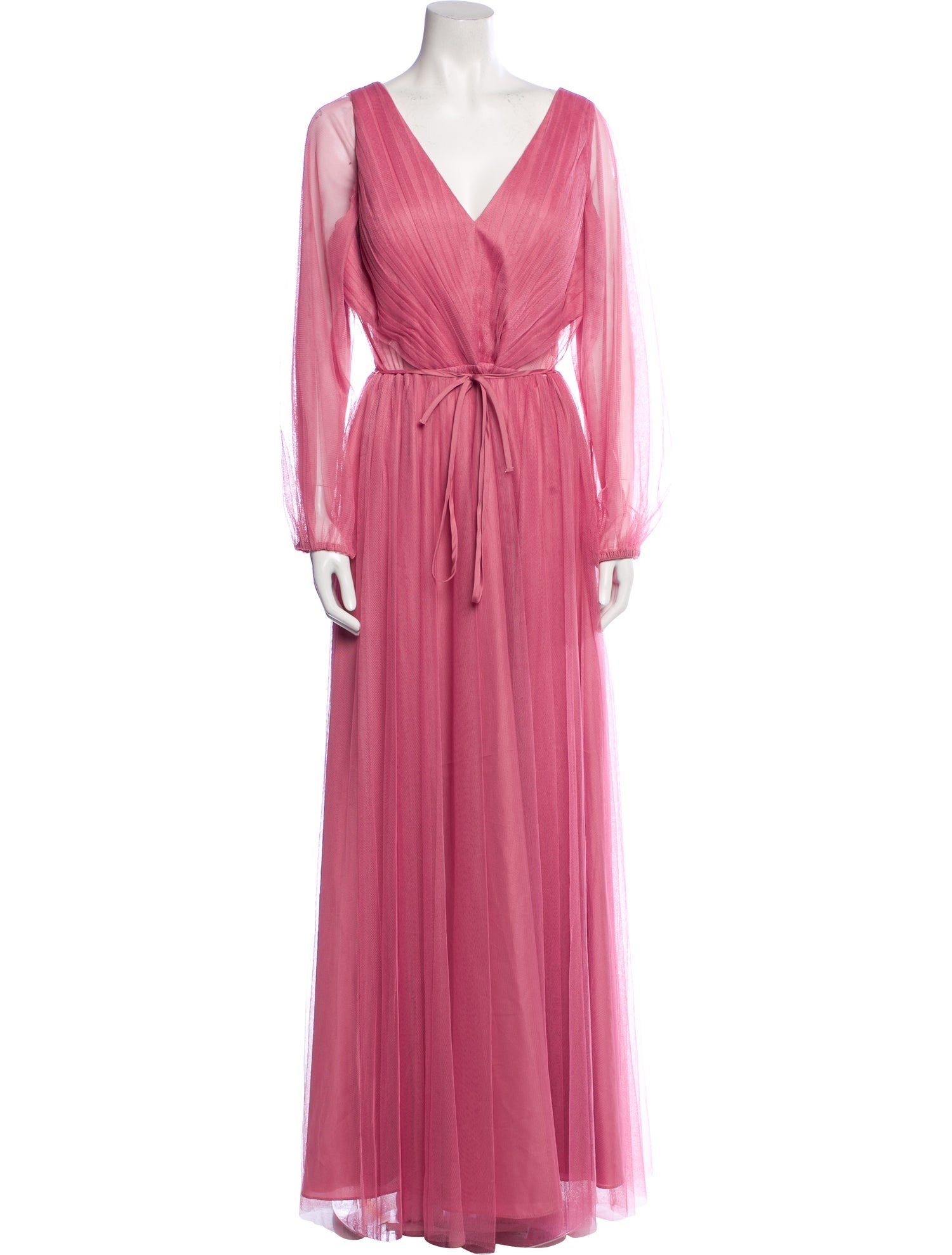 Marchesa Notte Plunge Neckline Long Dress