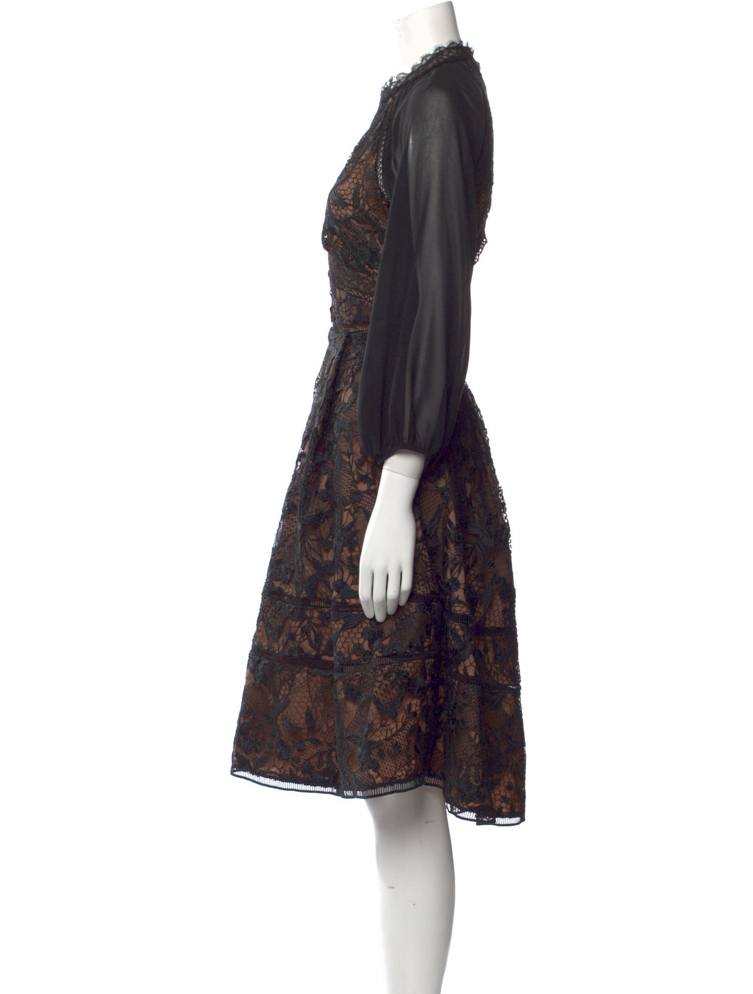 Marchesa Notte Printed Midi Length Dress w/ Tags