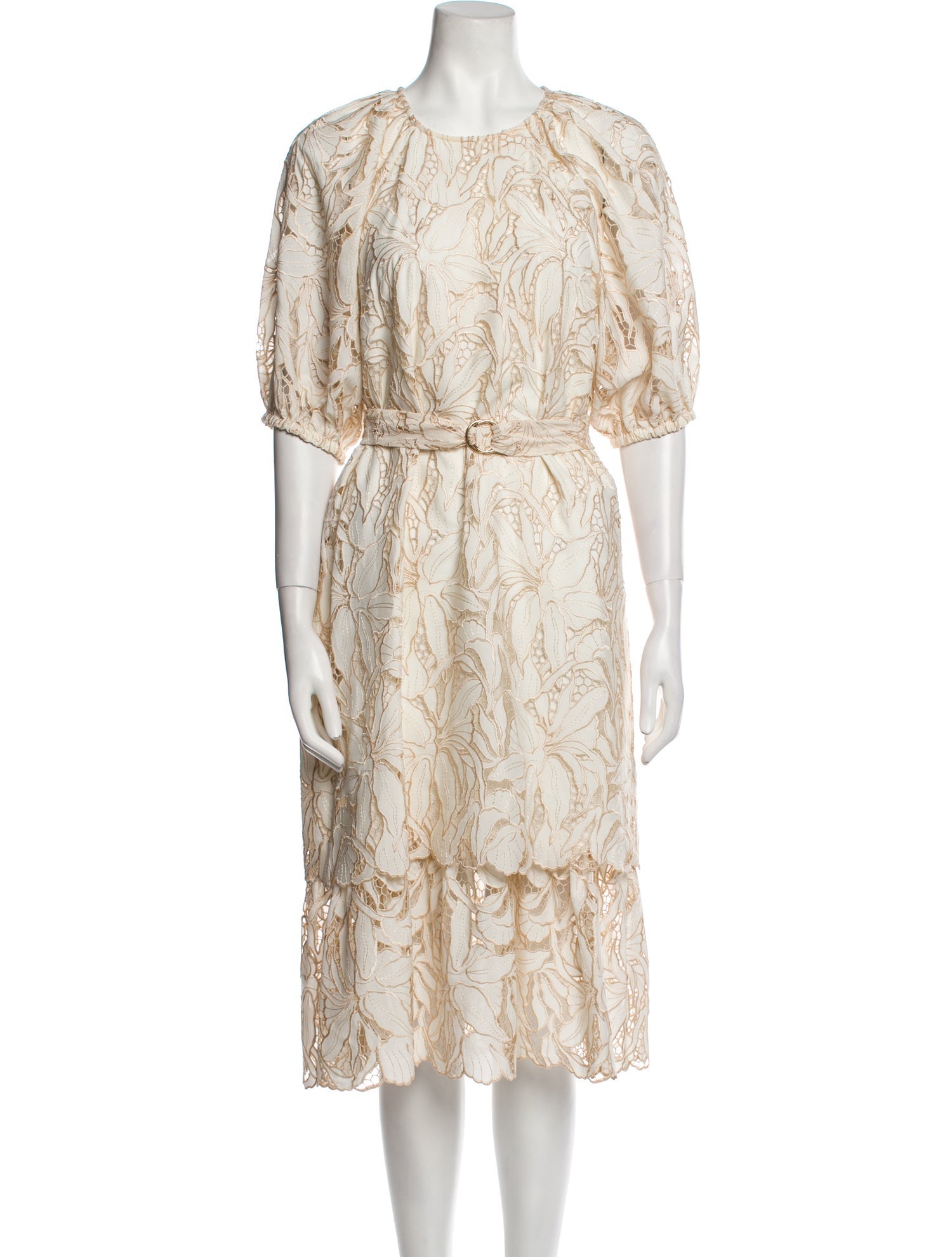 Marchesa Notte Printed Midi Length Dress - White Dresses, Clothing -  WMH35680 | The RealReal