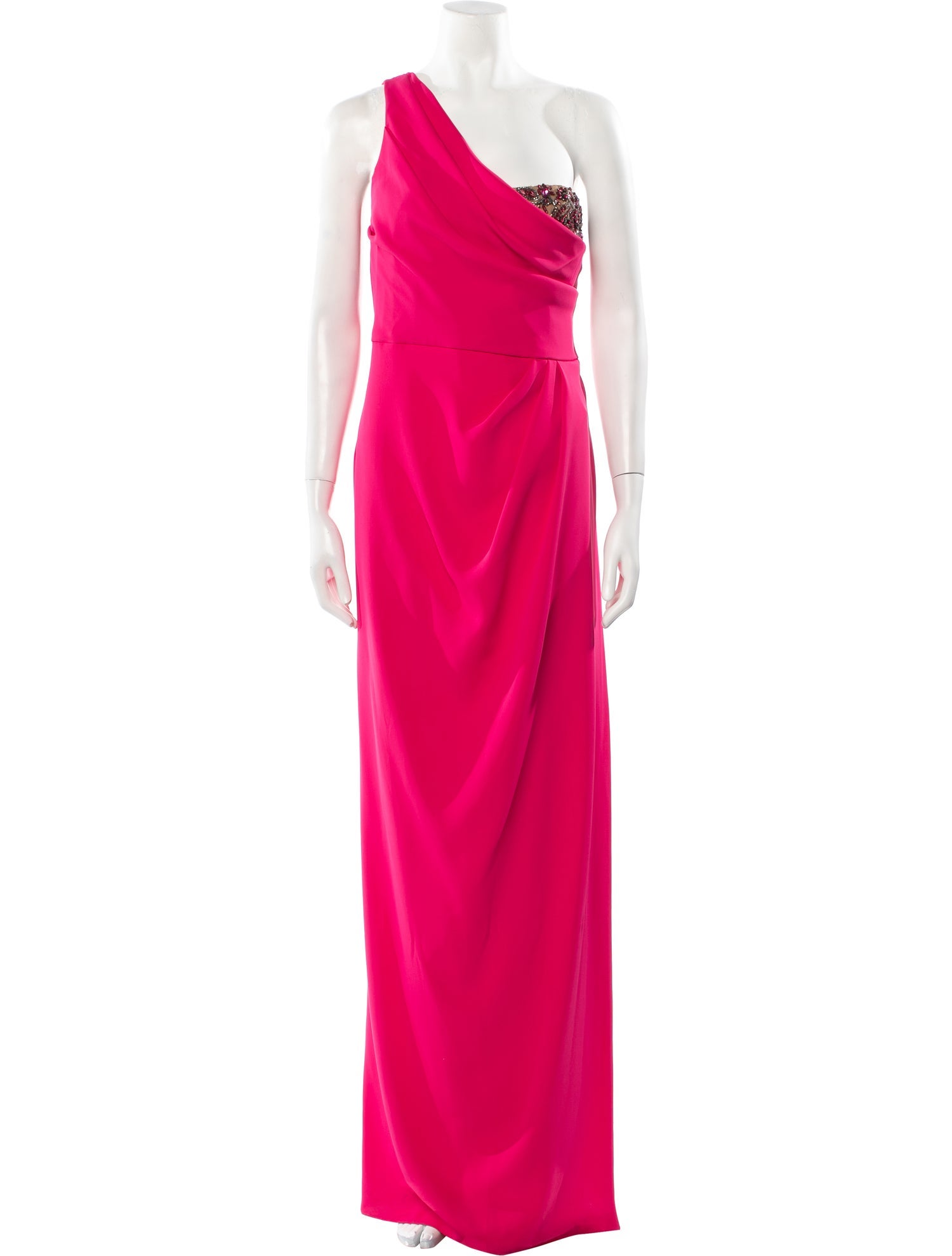 Marchesa Notte One-Shoulder Long Dress