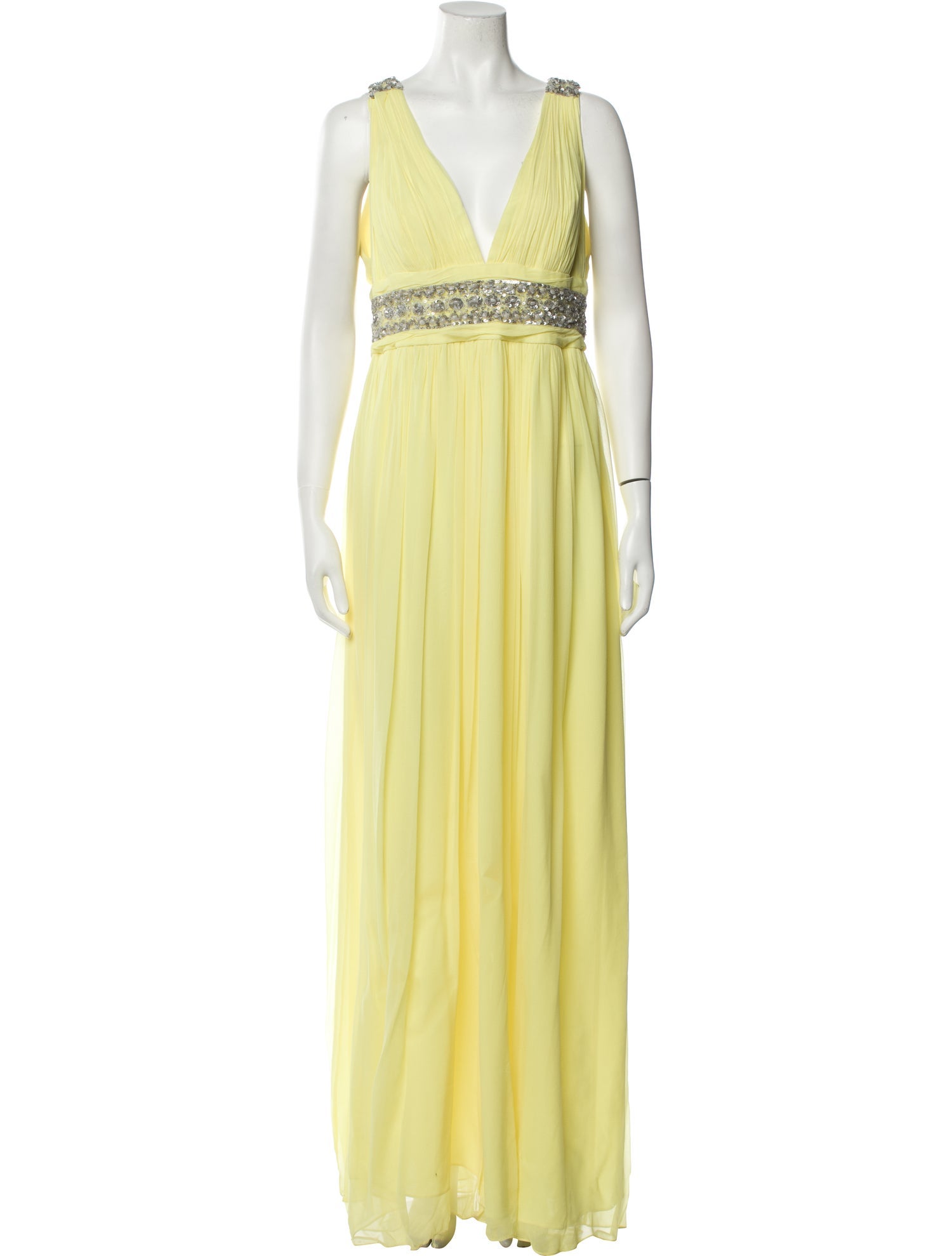 Marchesa Notte V-Neck Long Dress