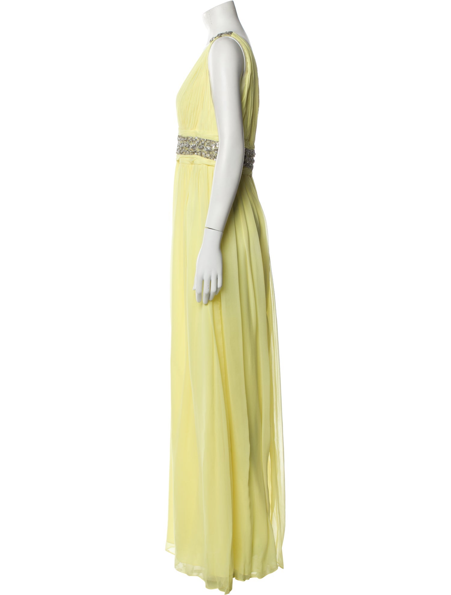 Marchesa Notte V-Neck Long Dress