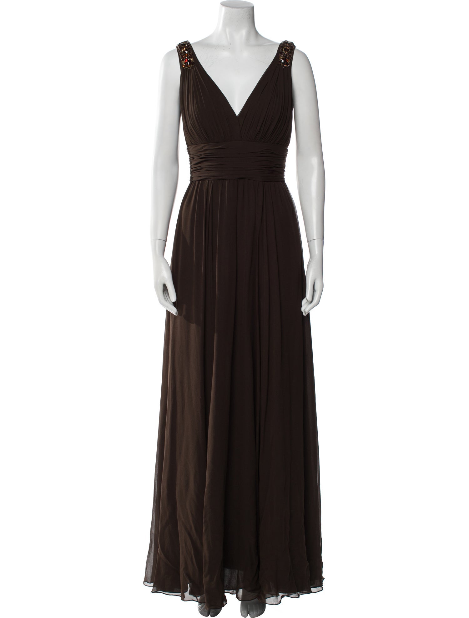Marchesa Notte Silk Long Dress