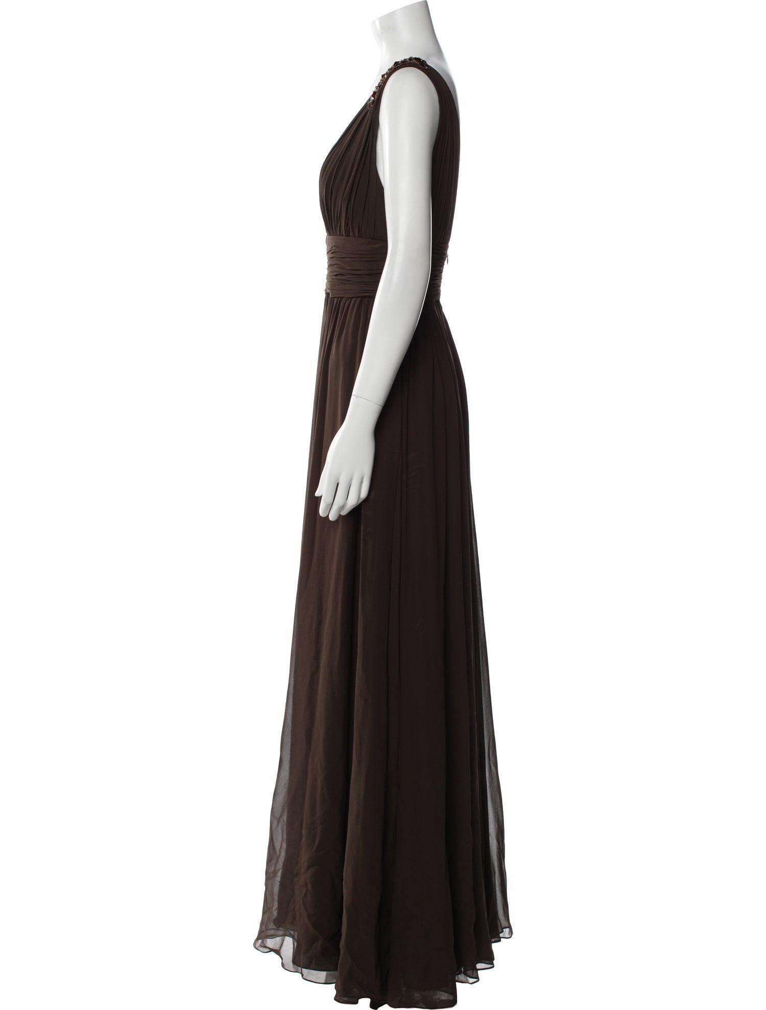 Marchesa Notte Silk Long Dress