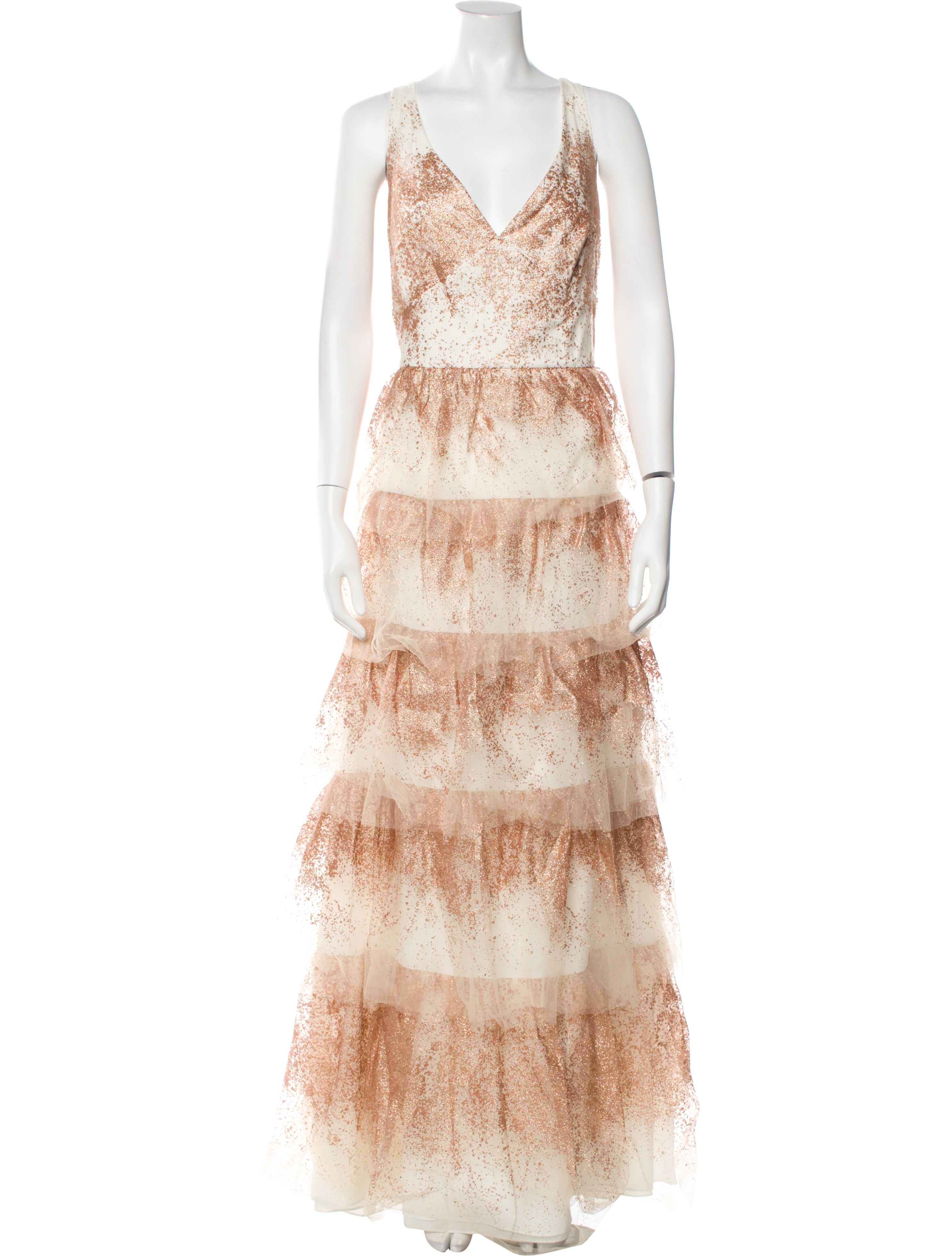 Marchesa Notte Lace Pattern Long Dress w/ Tags