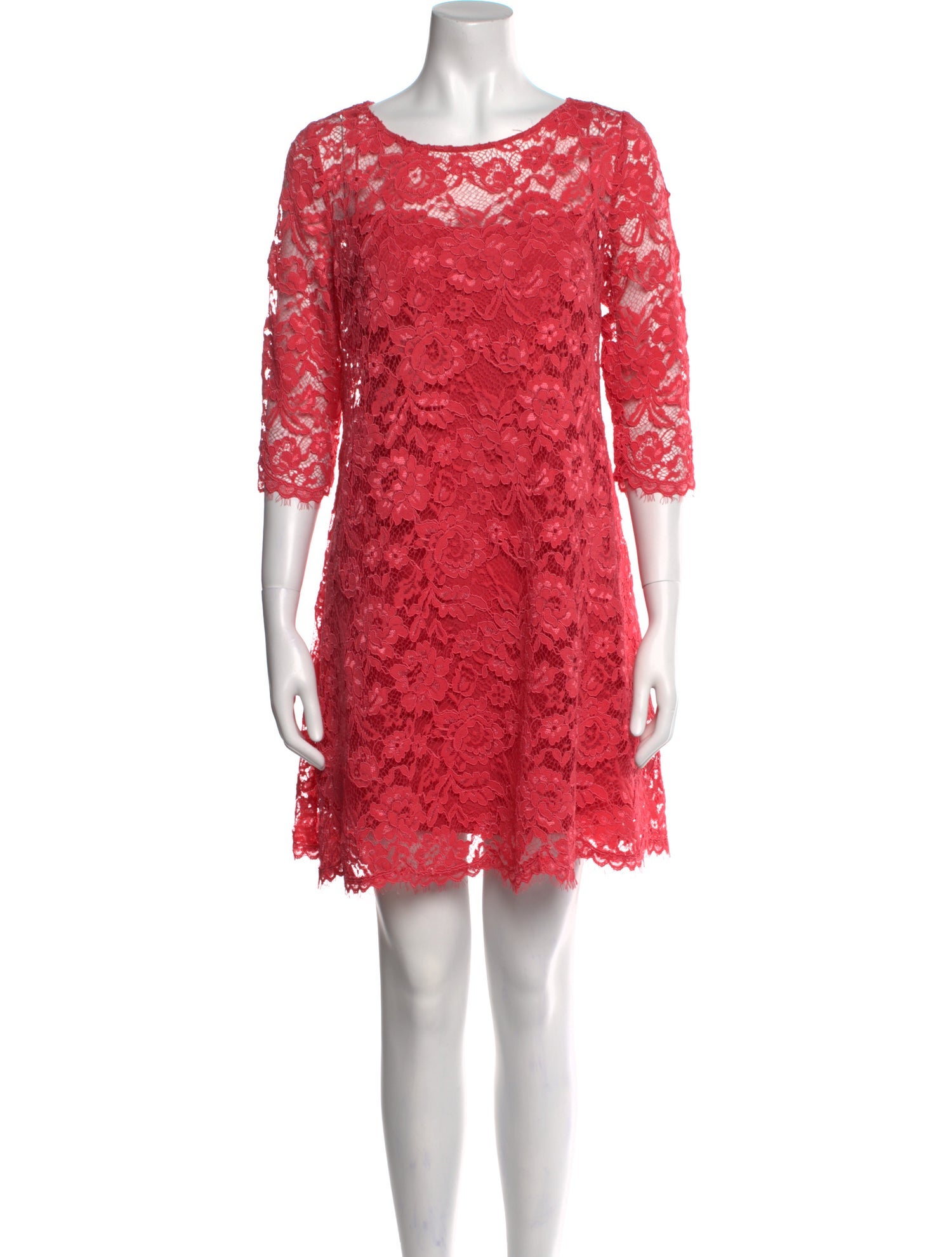 Marchesa Notte Lace Pattern Mini Dress