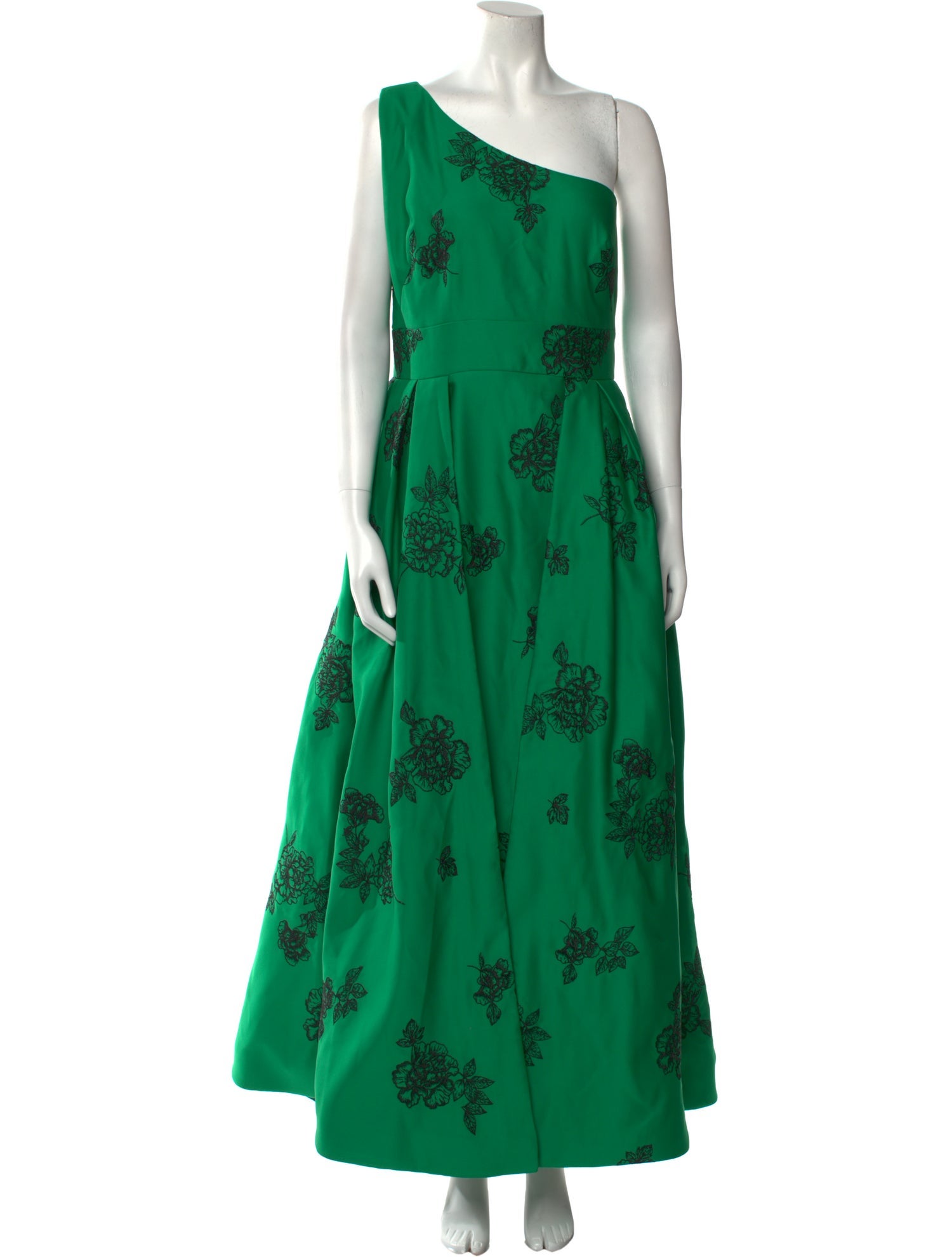 Marchesa Notte Floral Print Long Dress - Green Dresses, Clothing - WMH36078  | The RealReal