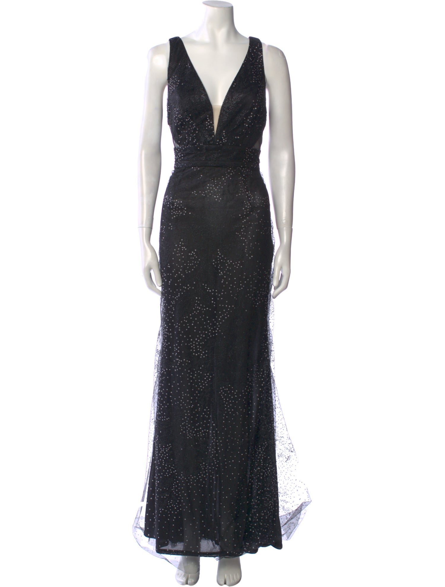 Marchesa Notte V-Neck Long Dress