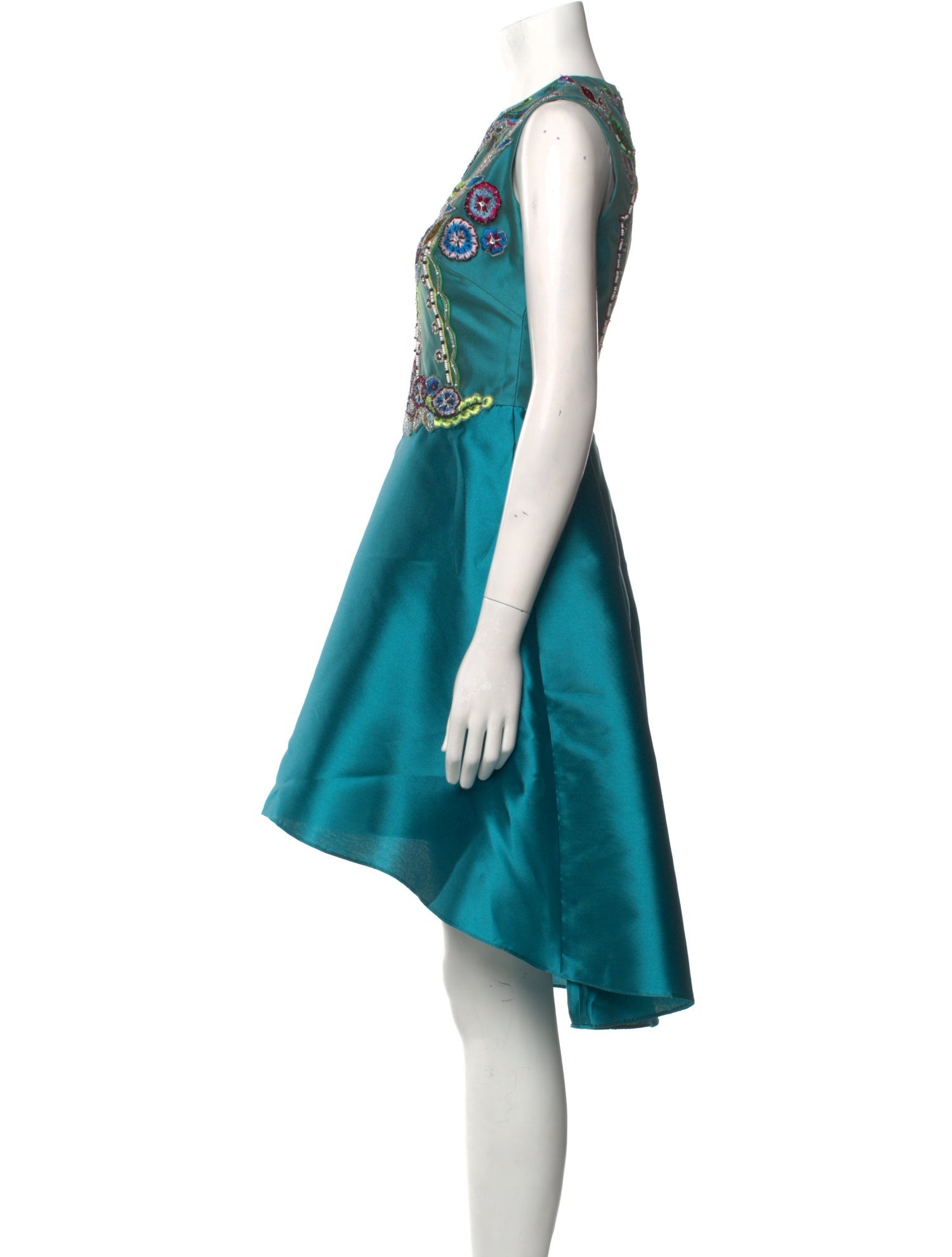 Marchesa Notte Crew Neck Knee-Length Dress