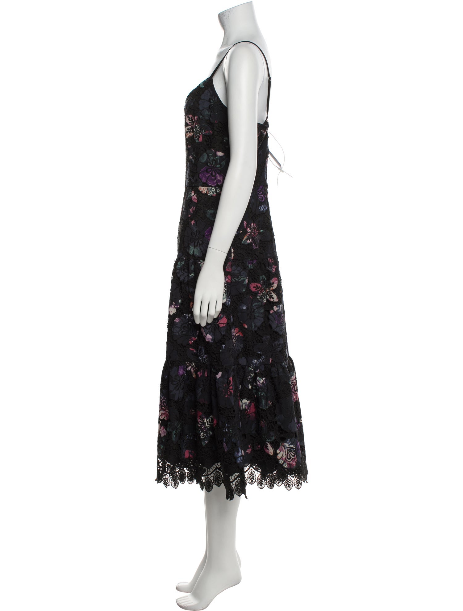Marchesa Notte Floral Print Midi Length Dress w/ Tags
