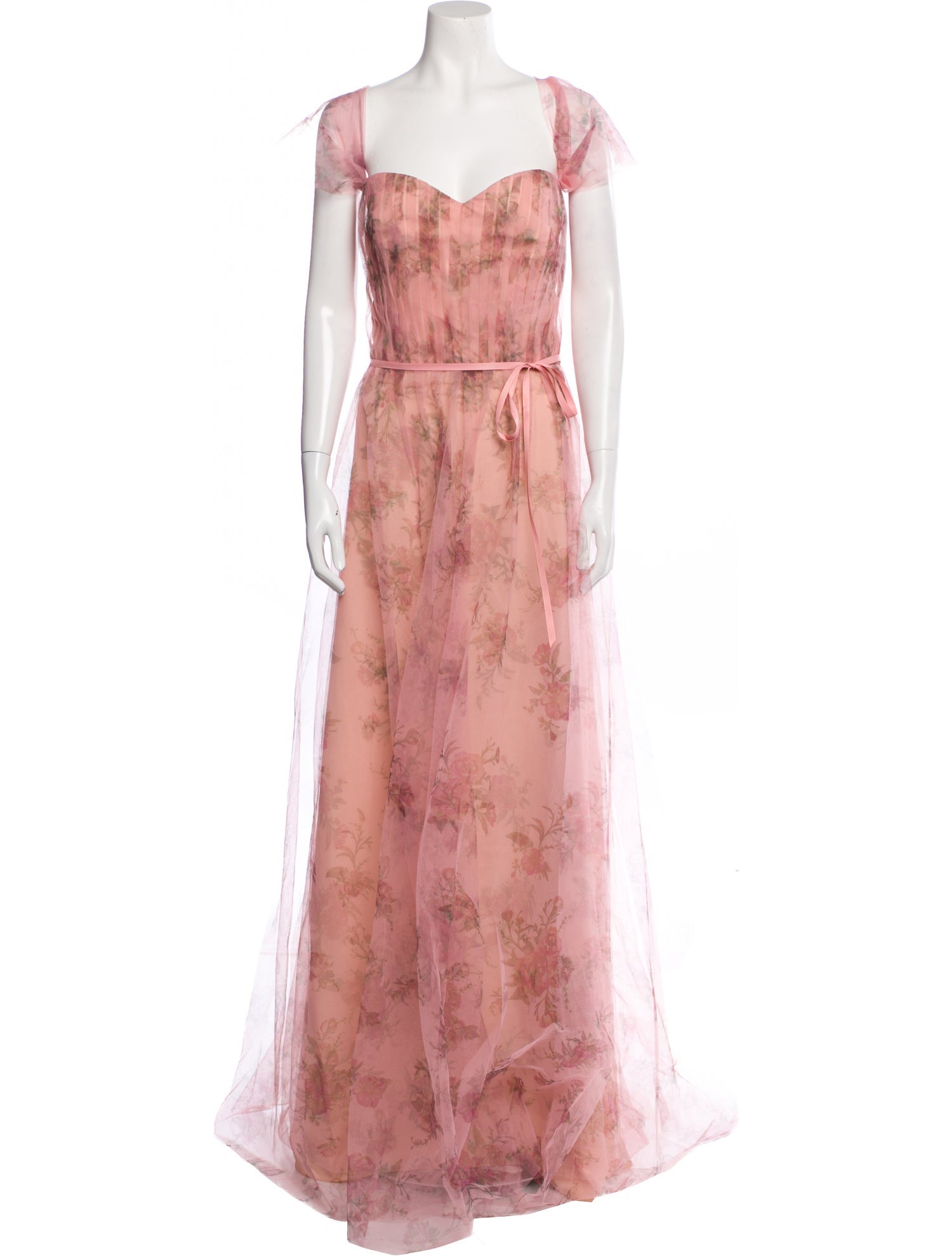 Marchesa Notte Floral Print Long Dress w/ Tags