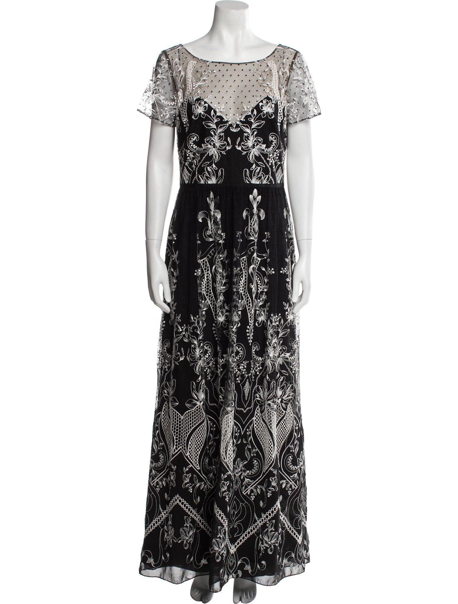 Marchesa Notte Printed Long Dress